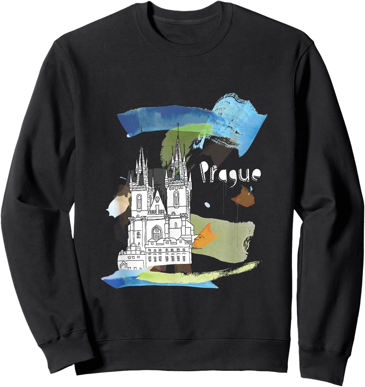 Prague Landmark Church Of Our Lady Before Tyn Czech Souvenir Sweatshirt - Sweatshirt | Black