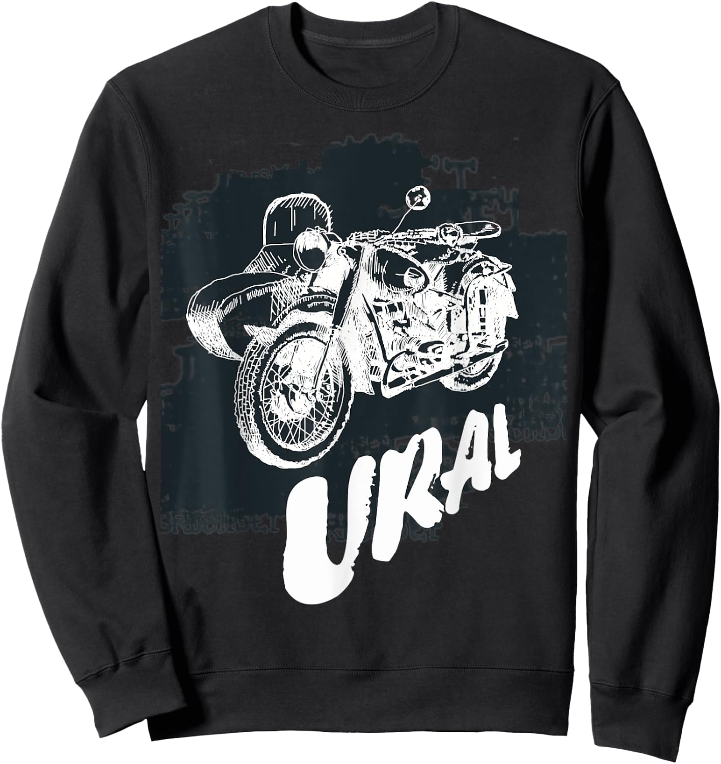 Retro Motorcycle Ural - Vintage Sidecar Motorbike Sweatshirt - Sweatshirt | Black