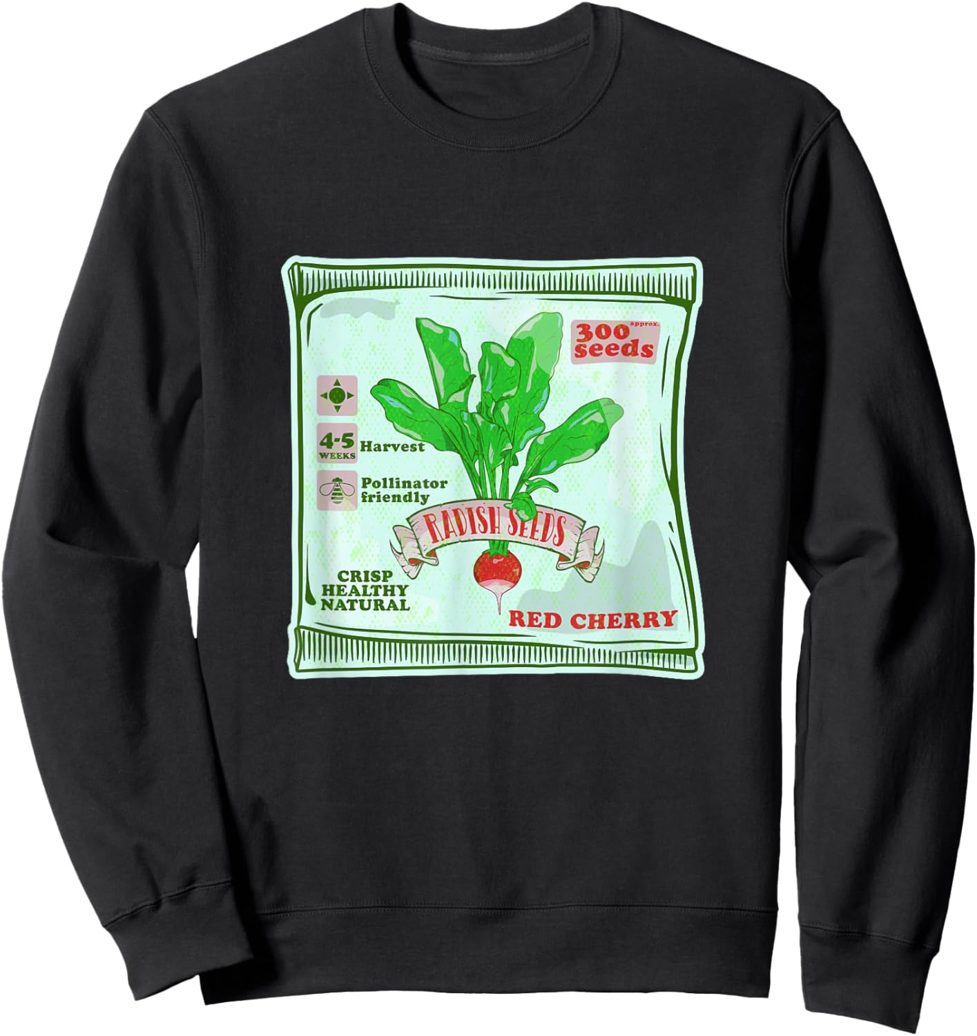 Radish seeds packet growing vegetables Sweatshirt - Sweatshirt | Black