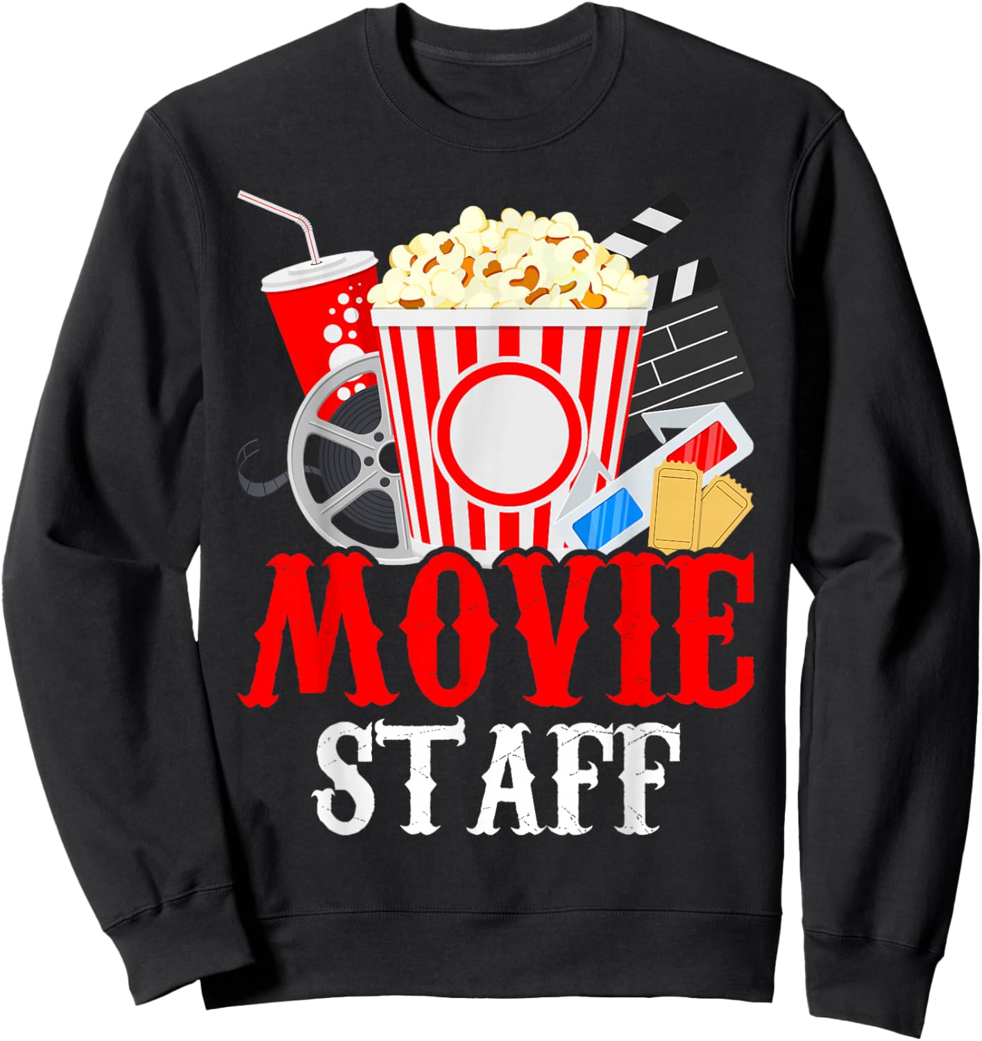 Movie Party Movie Night Movie Birthday Sweatshirt - Sweatshirt | Black