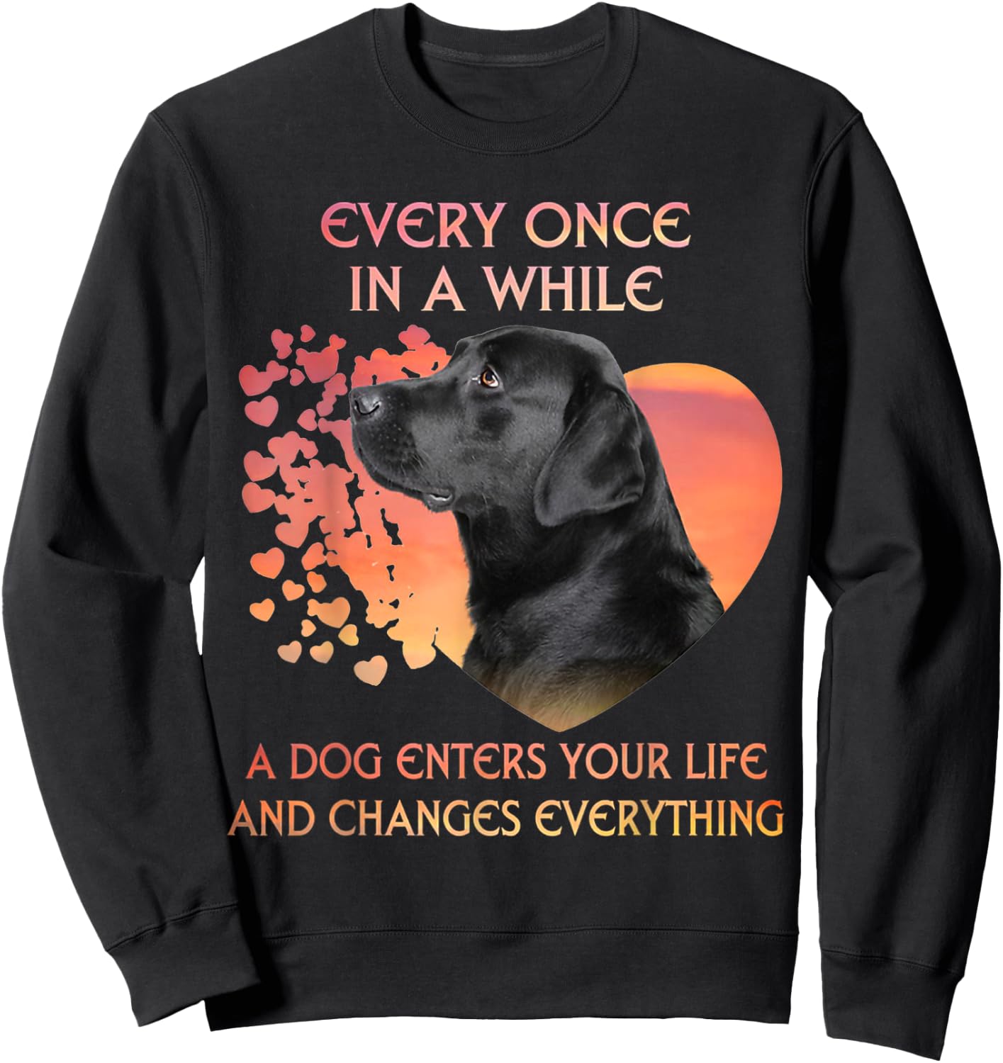 Every Once In A While A Dog Enters Your Life Labrador Men Women Kids Sweatshirt - Sweatshirt | Black