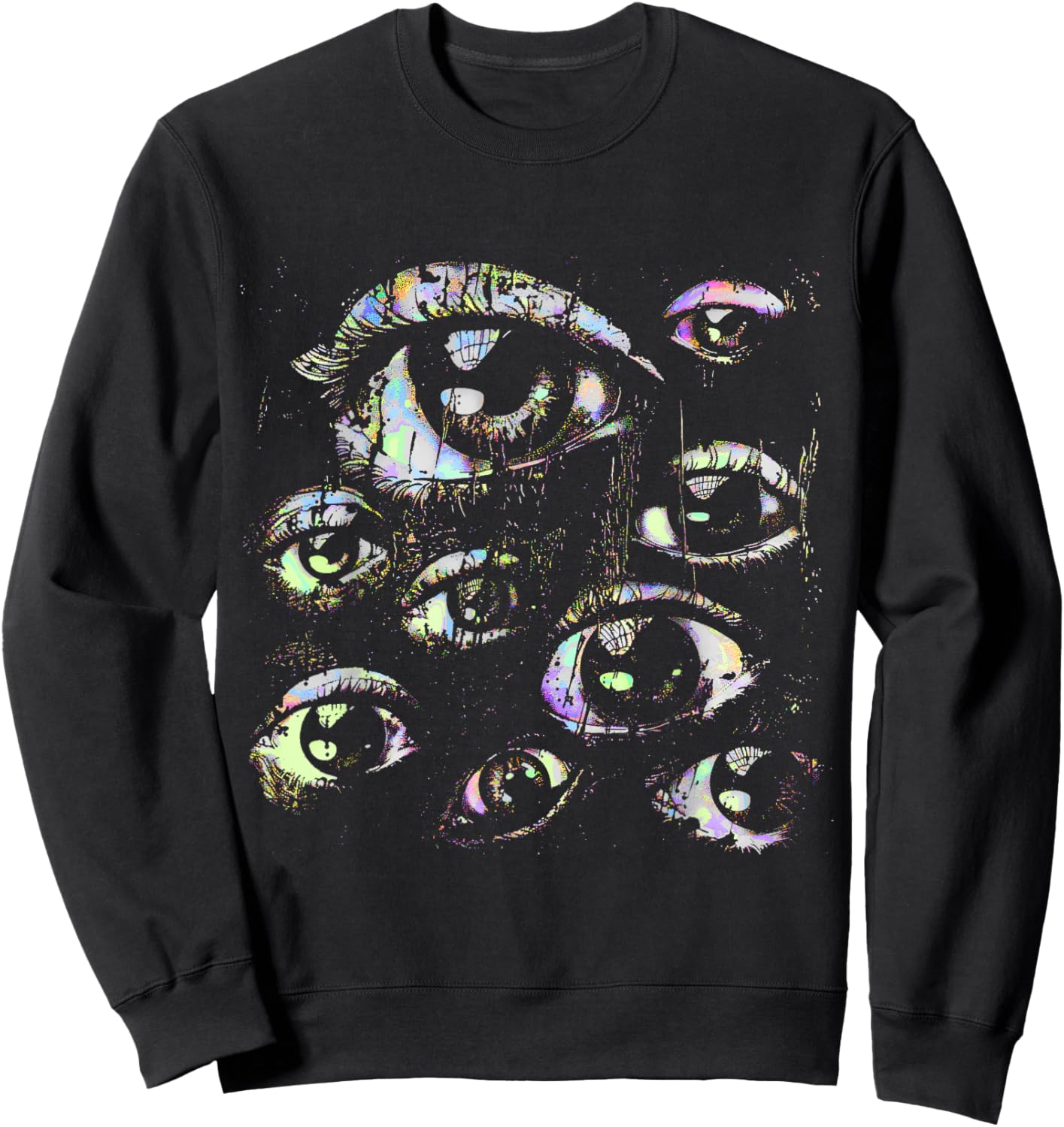 Eyes Pastel Goth Weird Grunge Alt Y2K Odd Strange Aesthetic Sweatshirt - Sweatshirt | Black