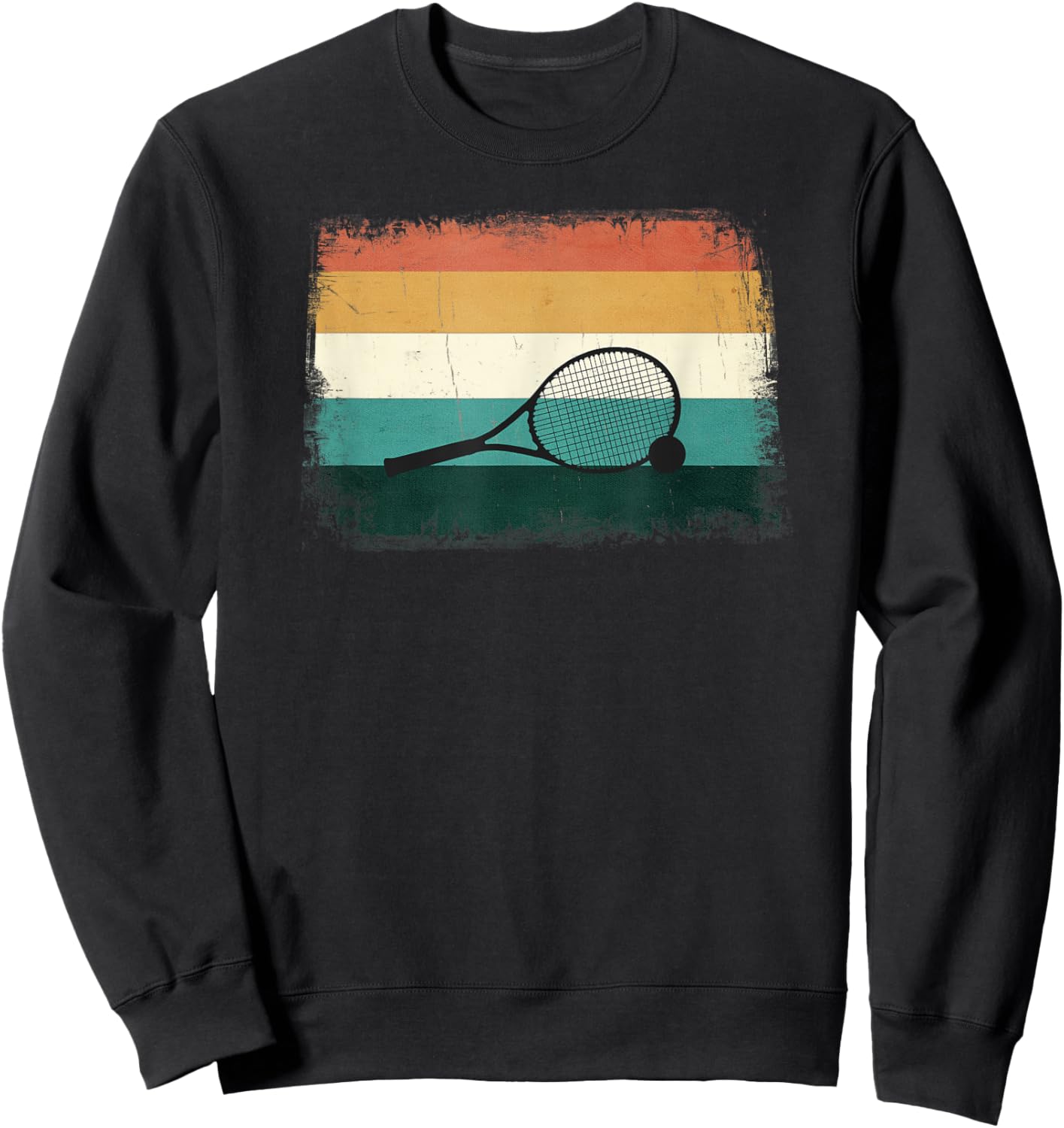 Retro Tennis Rackets / Racquets: Cool Vintage Tennis Player Sweatshirt - Sweatshirt | Black