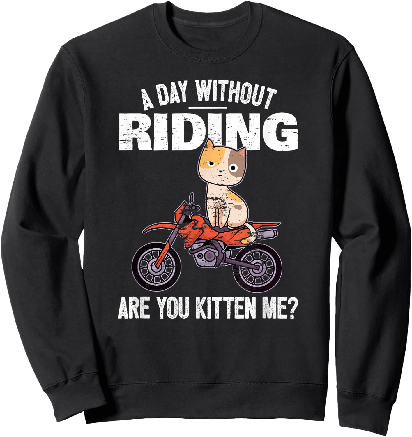 Motocross Rider Motocross Bike Motorcycle I Kitten Cat Women Sweatshirt - Sweatshirt | Black