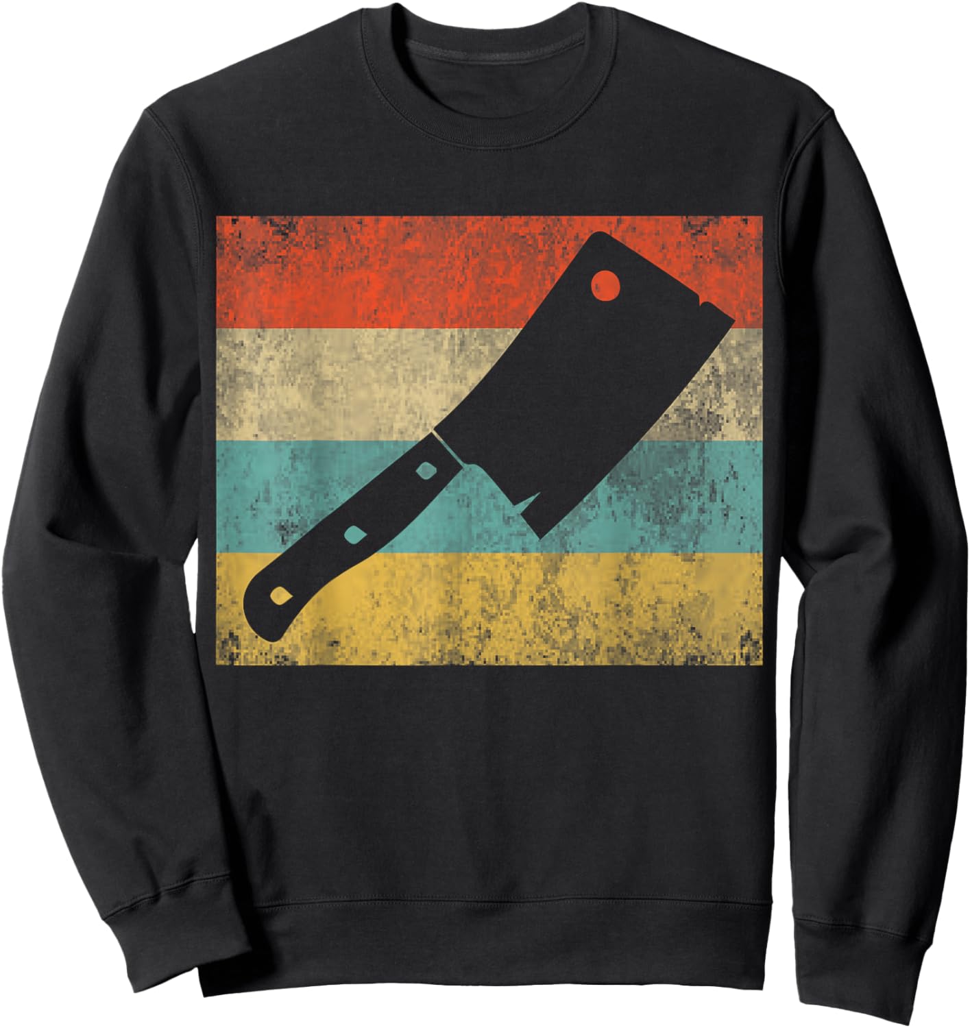 Funny Vintage Meat Cleaver Cooking Joke Chef Retro Women Men Sweatshirt - Sweatshirt | Black