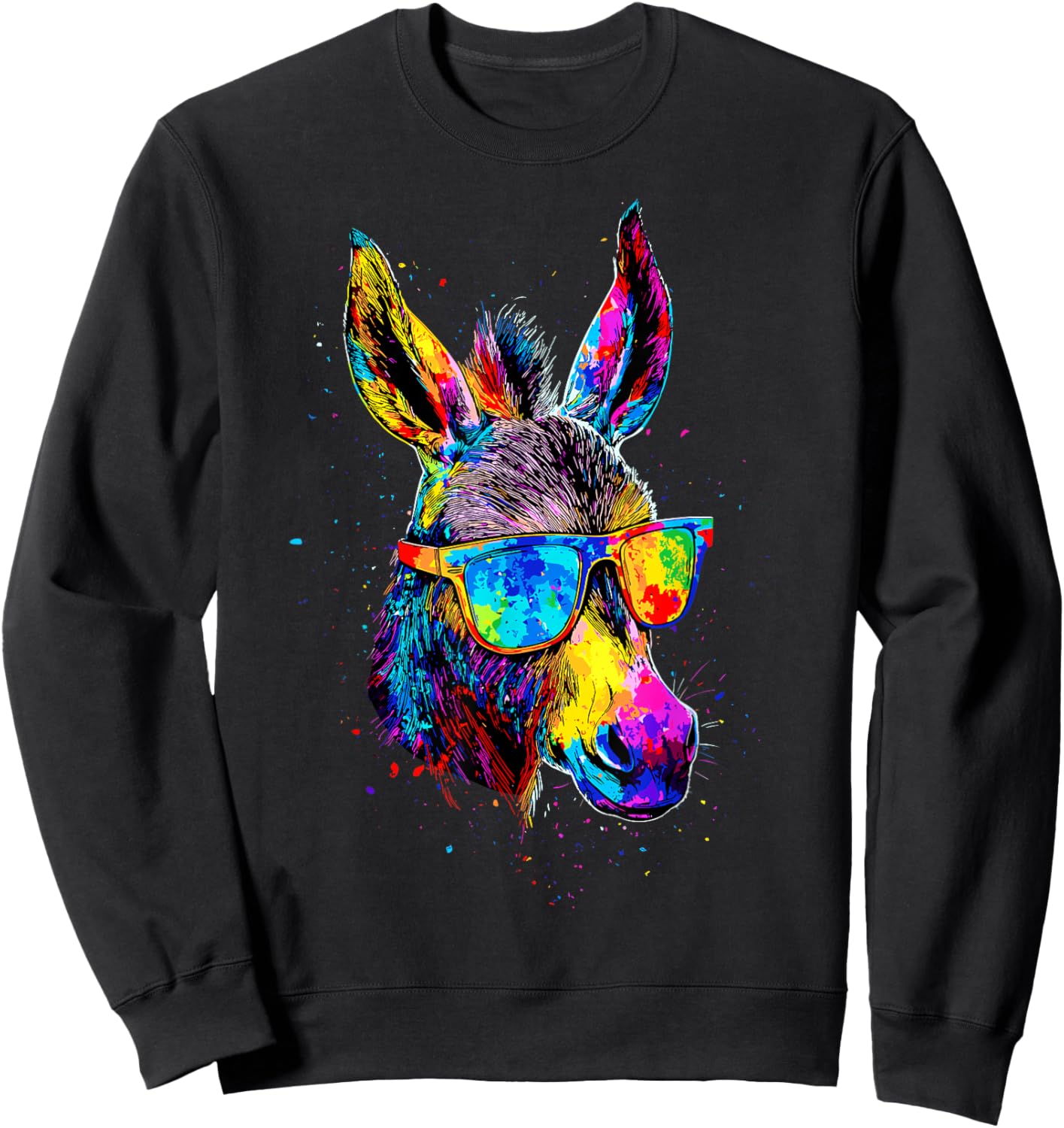 Donkey Colorful Popart Colors Donkey House Donkey Riding Sweatshirt - Sweatshirt | Black