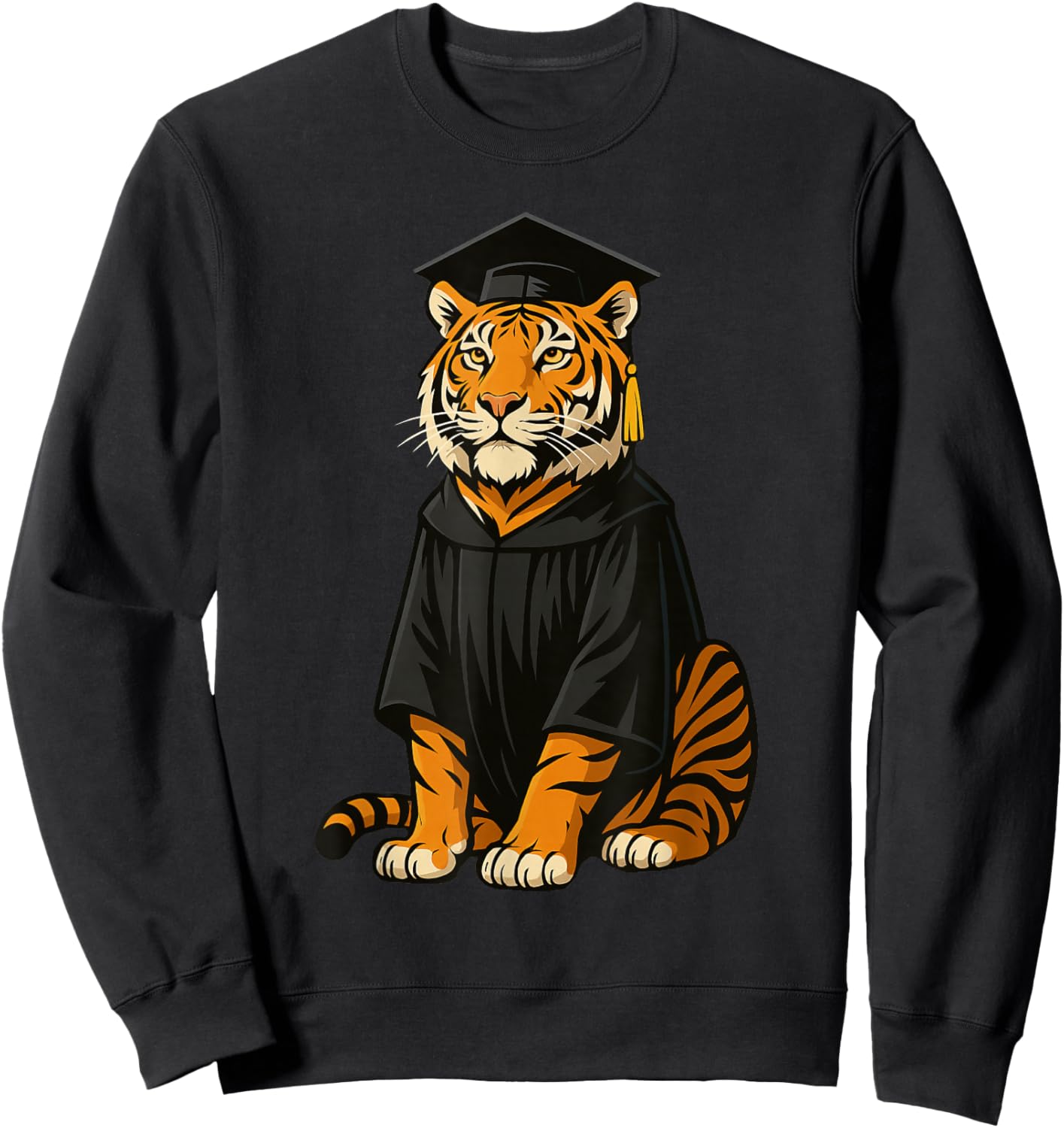 Cute Tiger Graduation Sweatshirt - Sweatshirt | Black