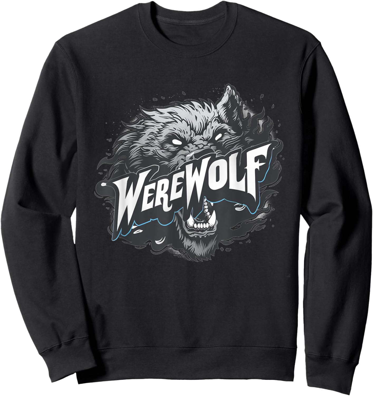 Pretty Werewolf Face for Halloween Boys and Girls Sweatshirt - Sweatshirt | Black