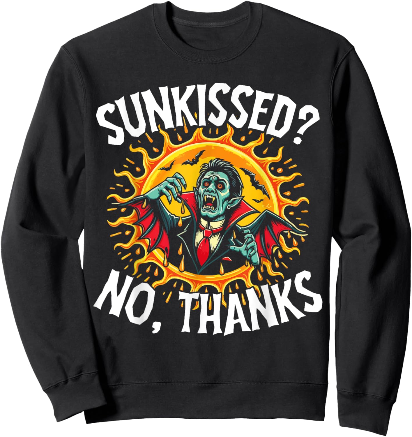 Vampire Design for Halloween Men Funny Vampires Sweatshirt - Sweatshirt | Black