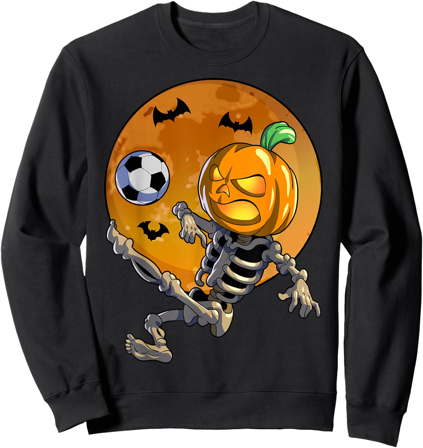 Soccer Skeleton Halloween Men Boys Soccer Halloween Sweatshirt - Sweatshirt | Black