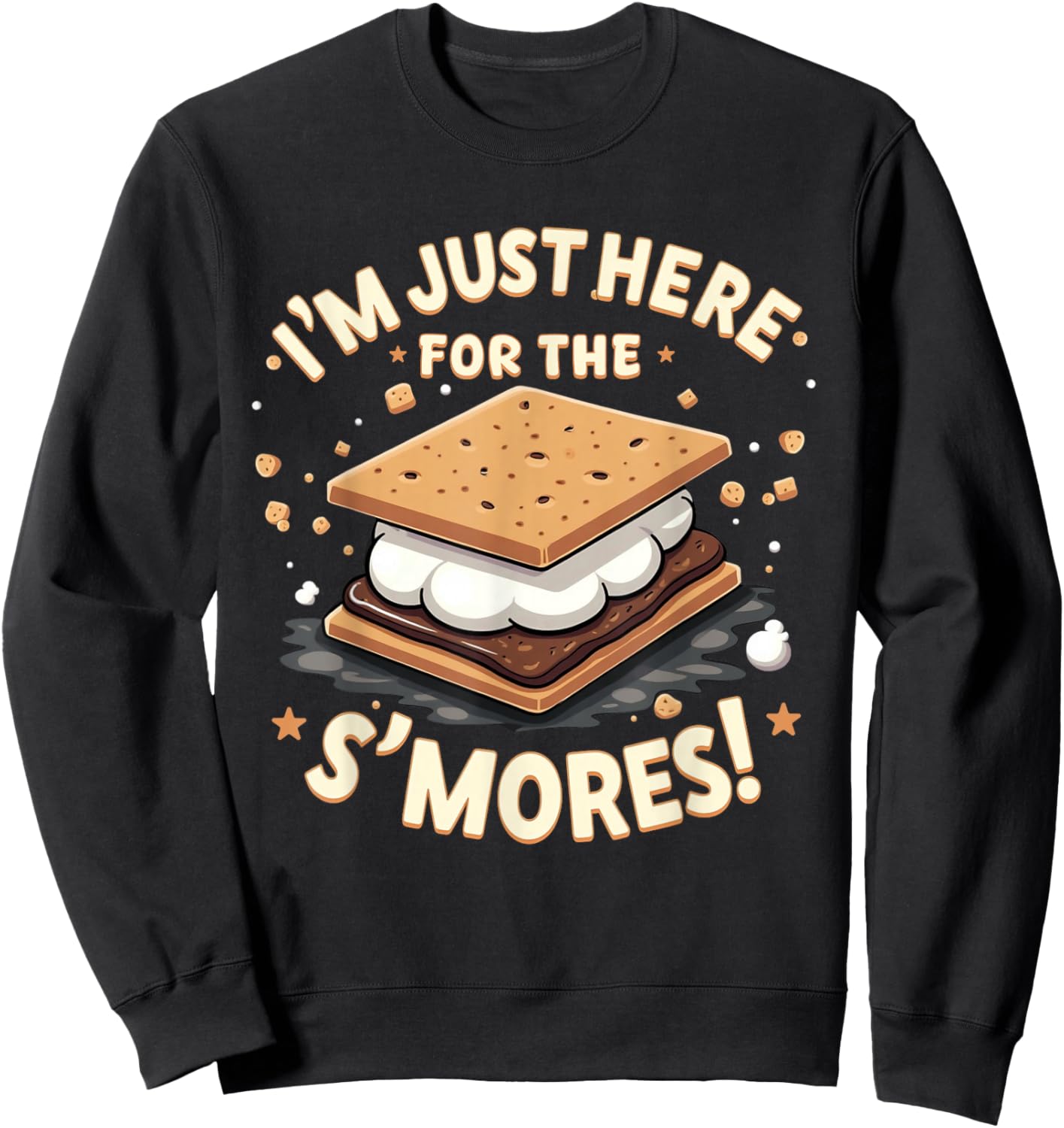 Smores Lover I'm Just Here For The S'mores! S'more Campfire Sweatshirt - Sweatshirt | Black