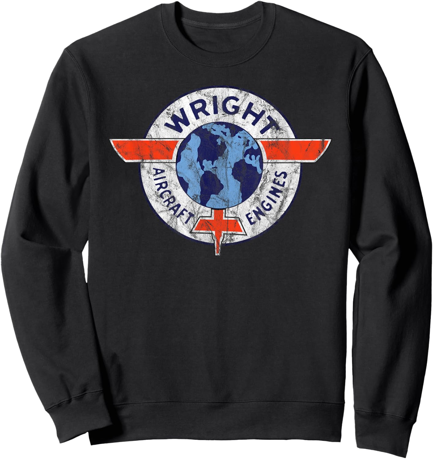 Wright Aircraft Engines Vintage Retro Aviation Sweatshirt - Sweatshirt | Black
