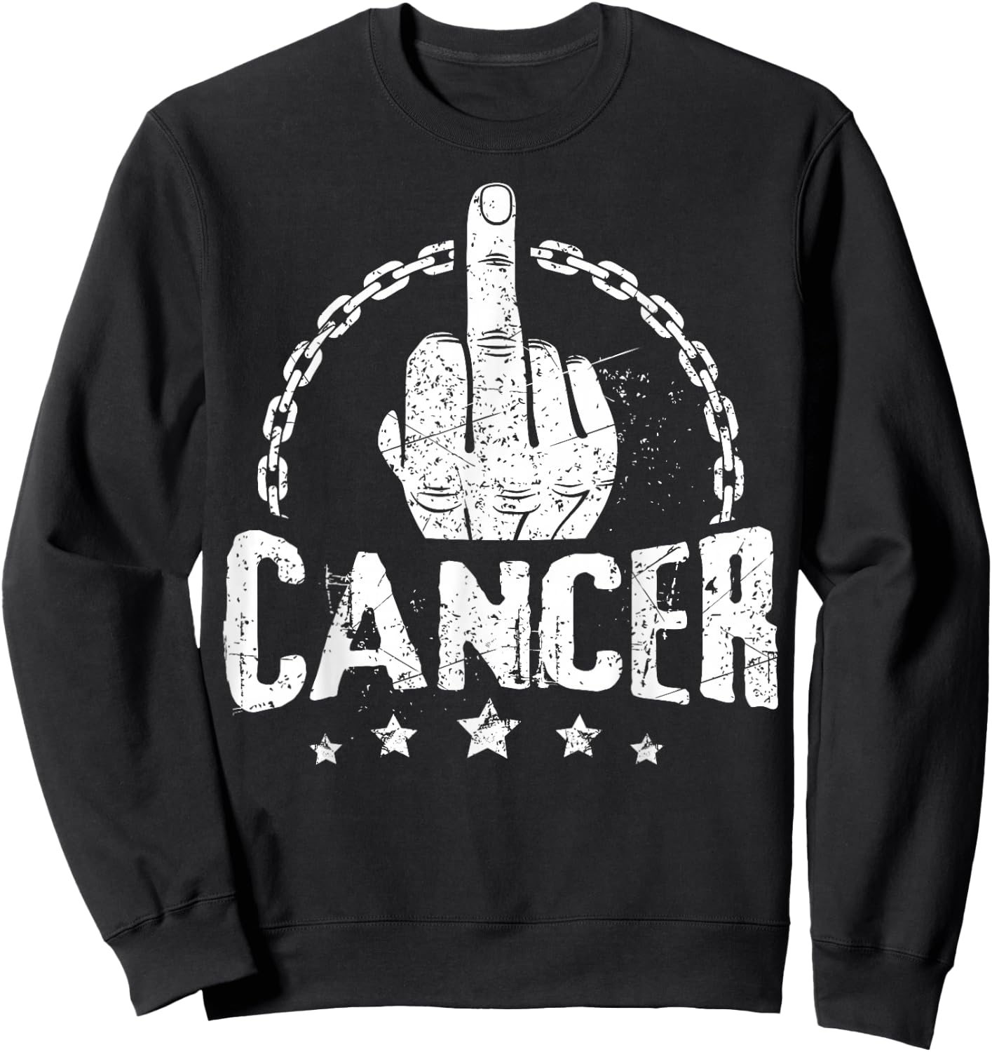 Middle Finger to Cancer Cancer Awareness Sweatshirt - Sweatshirt | Black