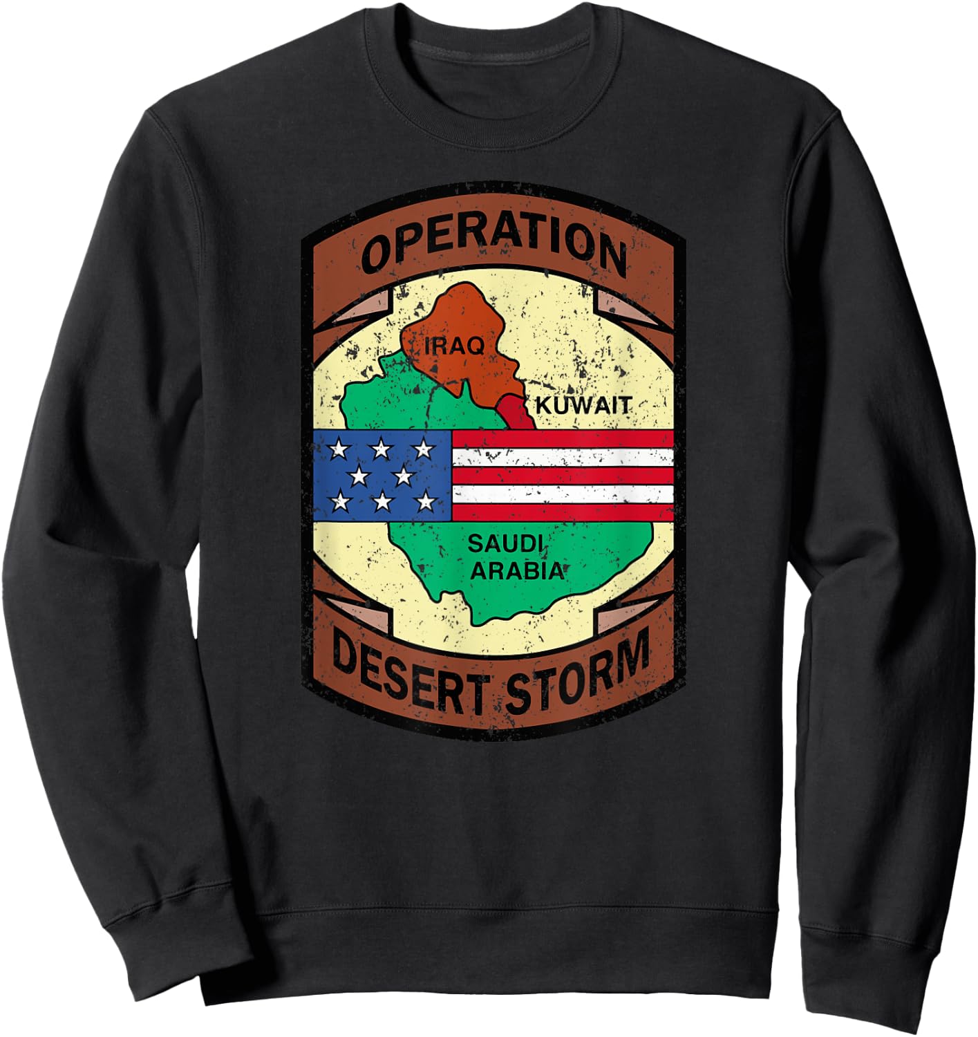 Military Gulf War Operation Desert Storm USA Insignia Sweatshirt - Sweatshirt | Black