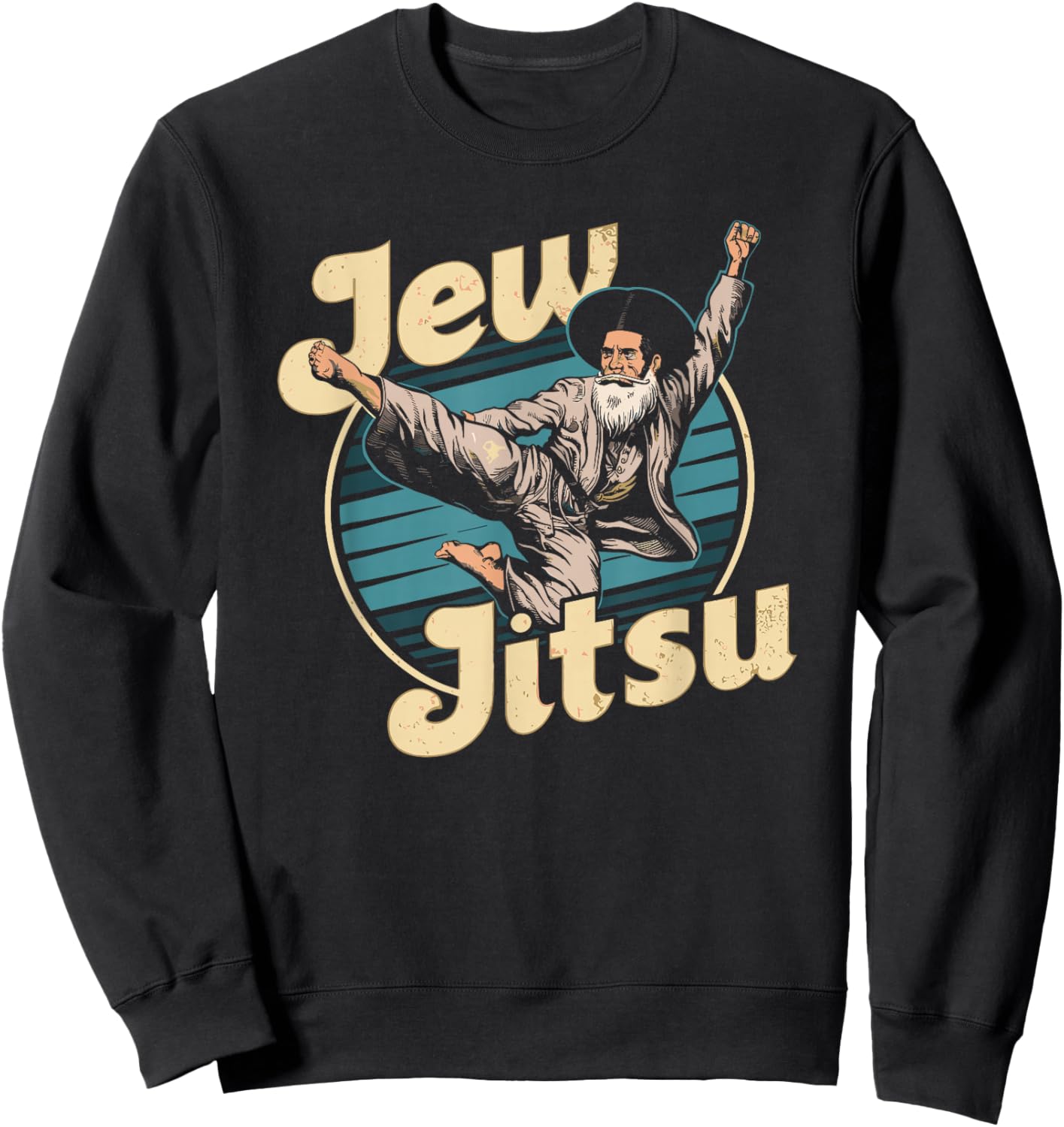 Jewish Karate Jitsu Hanukkah Jiu Jitsu Martial Arts Dance Sweatshirt - Sweatshirt | Black