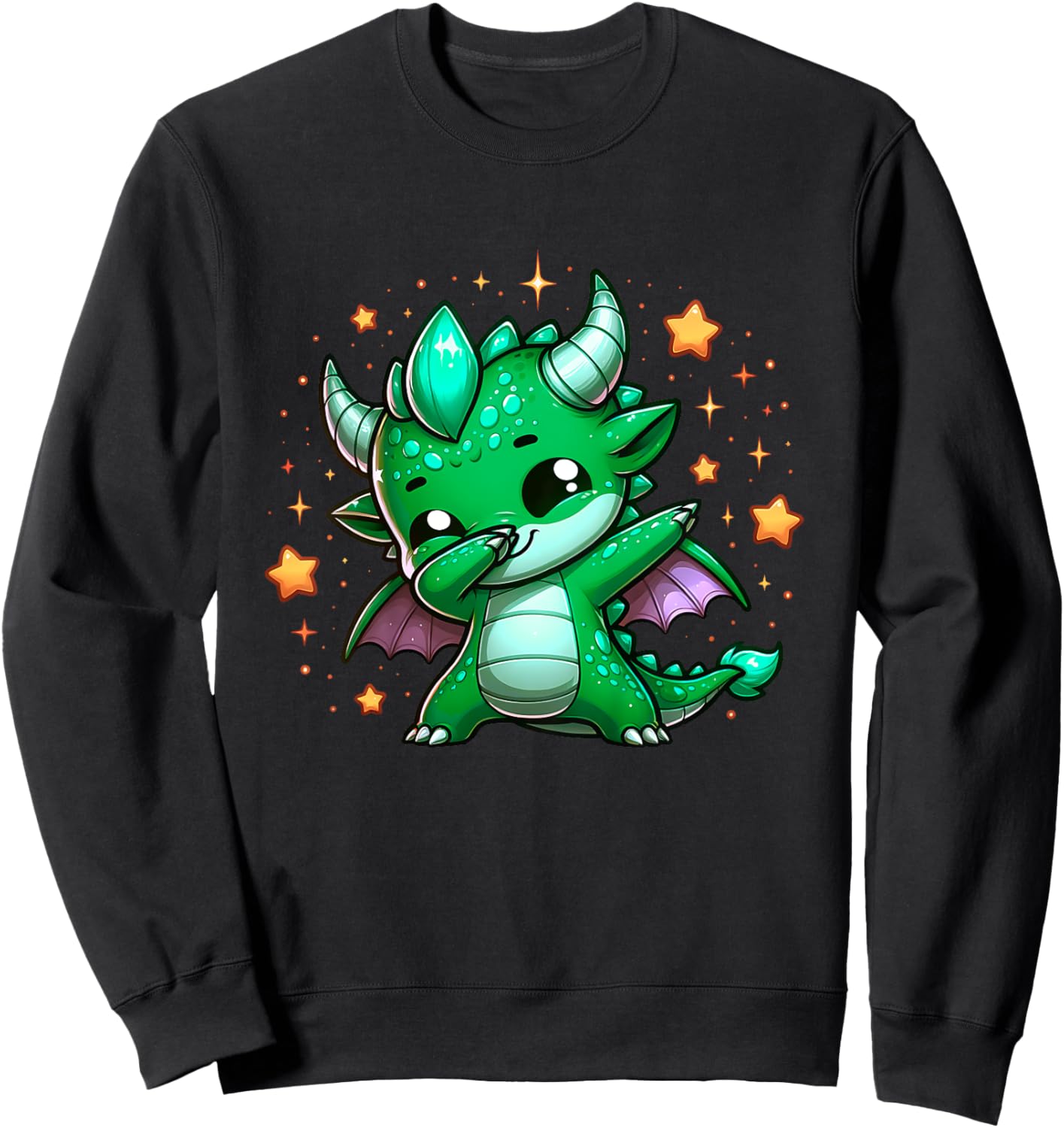 Dragon Dabbing Cute Ren Faire Graphic Toddler Girl Boy Funny Sweatshirt - Sweatshirt | Black