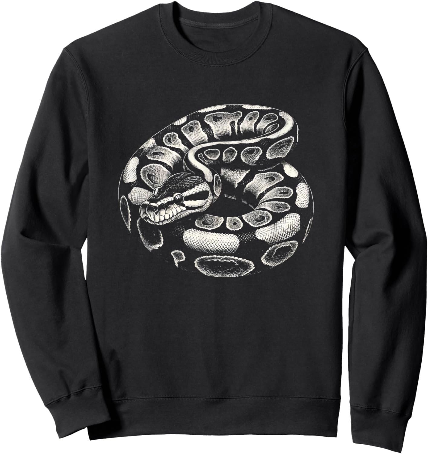 Ball Python Snake Graphic Art Design Sweatshirt - Sweatshirt | Black