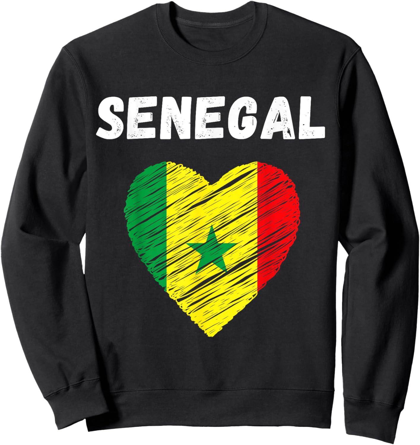 Senegal Flag Holiday Senegal Heart Senegalese Flag Sweatshirt - Sweatshirt | Black