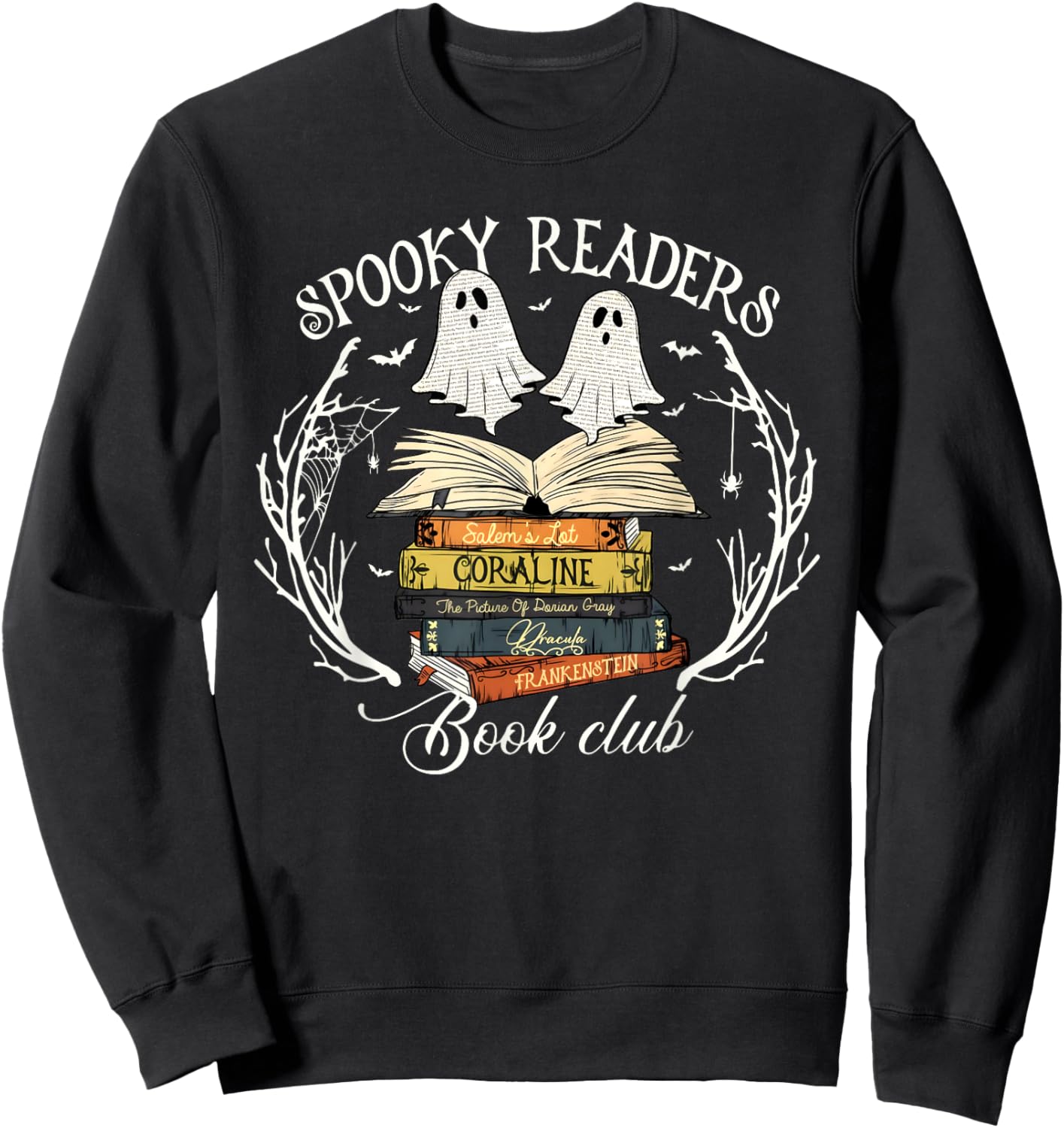 Spooky Readers Book Club Teacher Funny Ghost Happy Halloween Sweatshirt - Sweatshirt | Black
