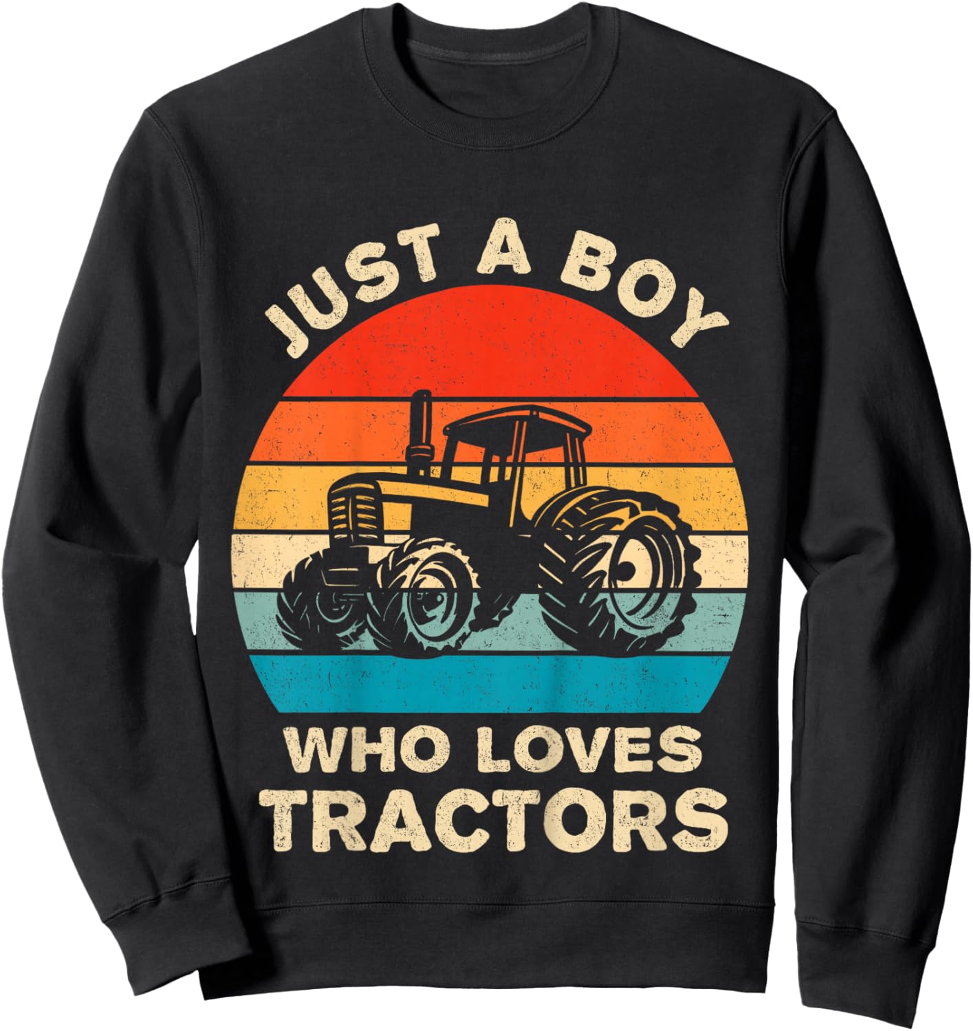 Kids Farm Lifestyle Just A Boy Who Loves Tractors Boys Sweatshirt - Sweatshirt | Black