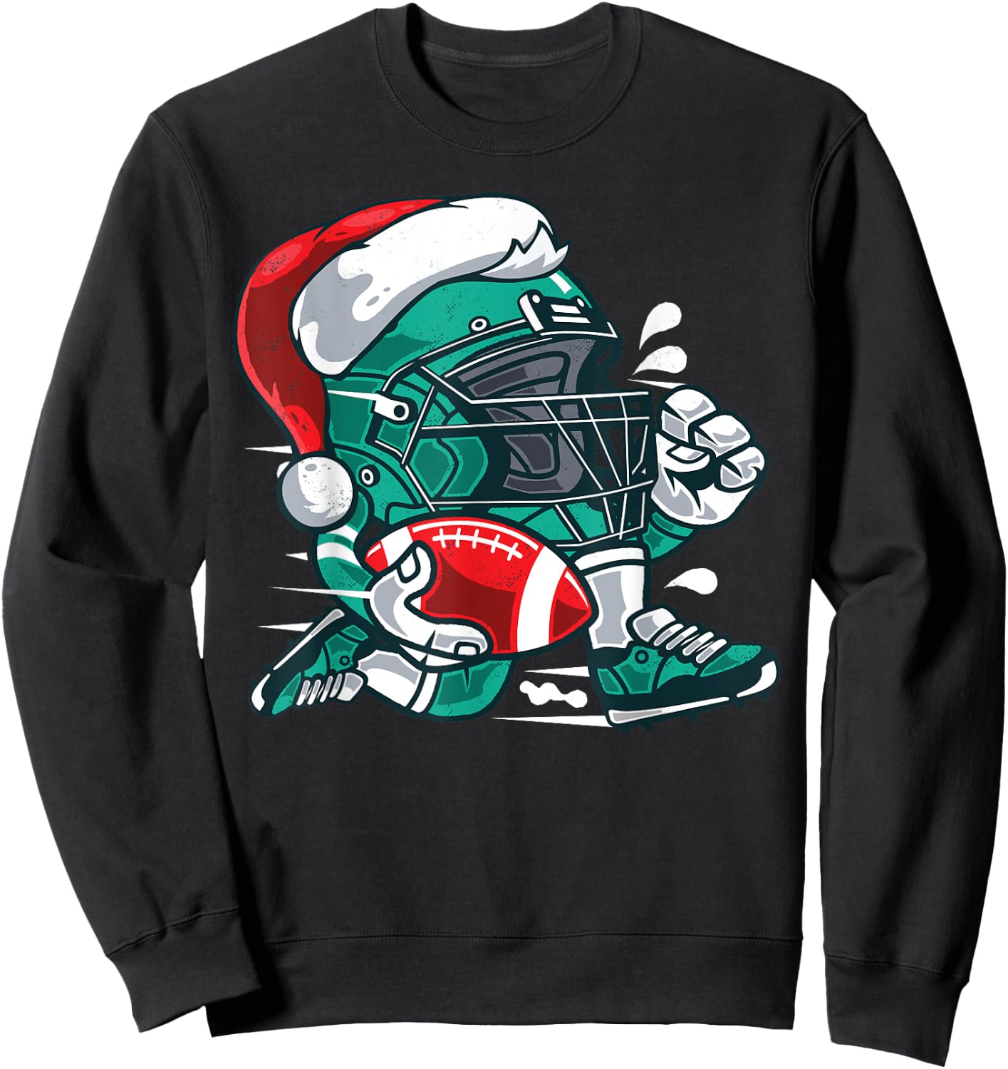 Football Christmas Santa Shirt for Boys and Girls Sweatshirt - Sweatshirt | Black