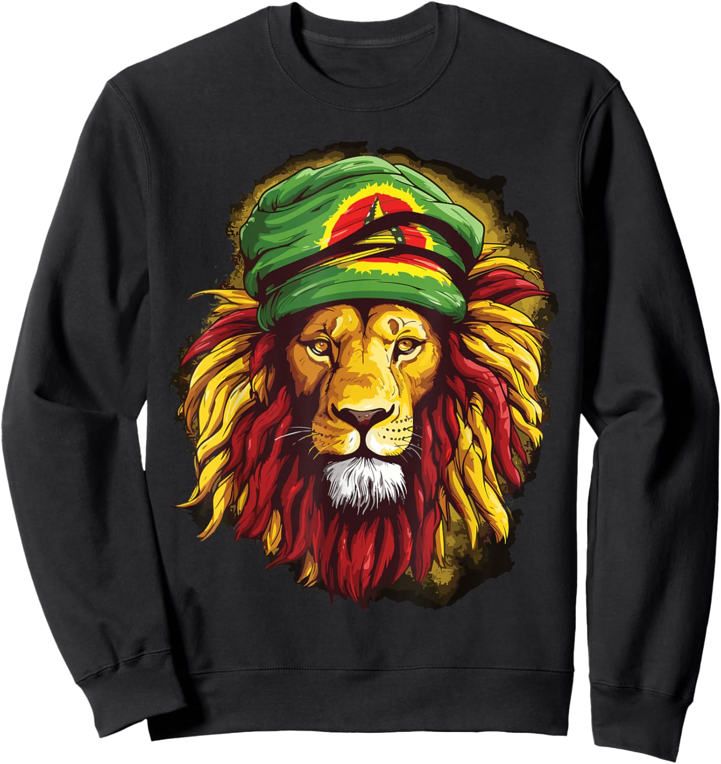 Jamaican Lion Jamaican Rasta Flag Lion Of Judah Reggae Music Sweatshirt - Sweatshirt | Black