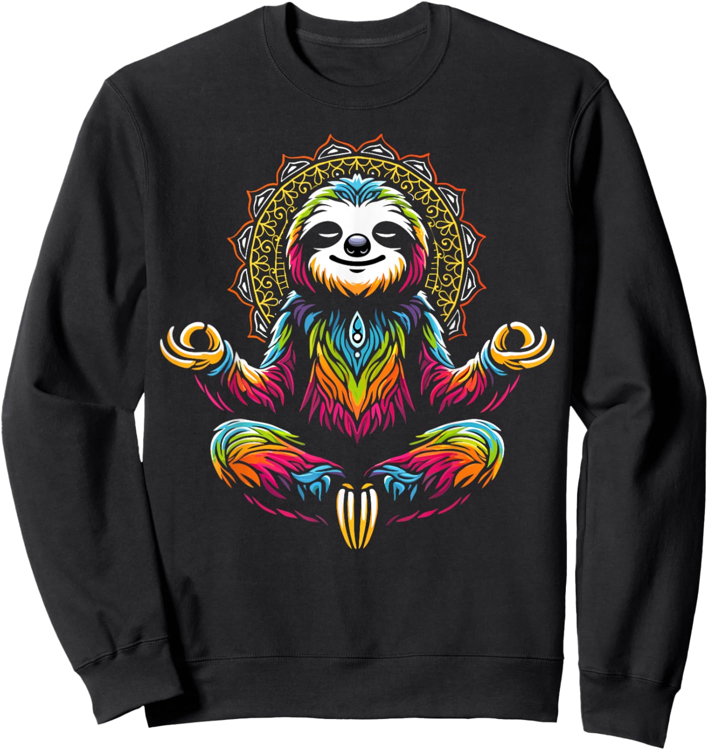 Cute Zen Sloth Lazy Yoga Meditation Sweatshirt - Sweatshirt | Black