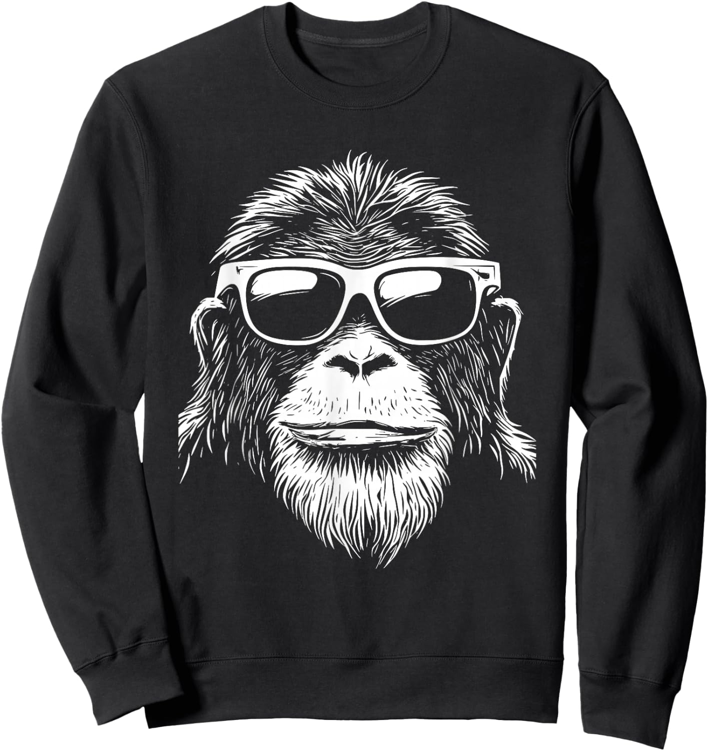 Orangutan Monkey Sunglasses Sweatshirt - Sweatshirt | Black