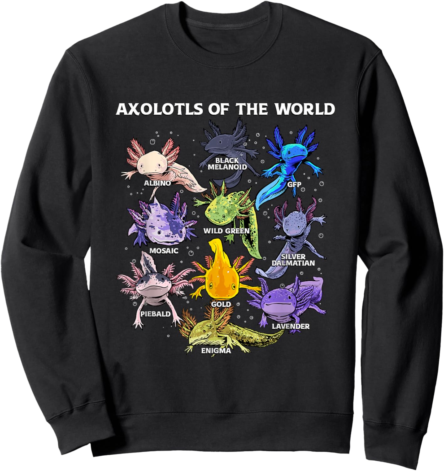 Axolotl Cute Axolotls Animals of the World Herpetology Sweatshirt - Sweatshirt | Black