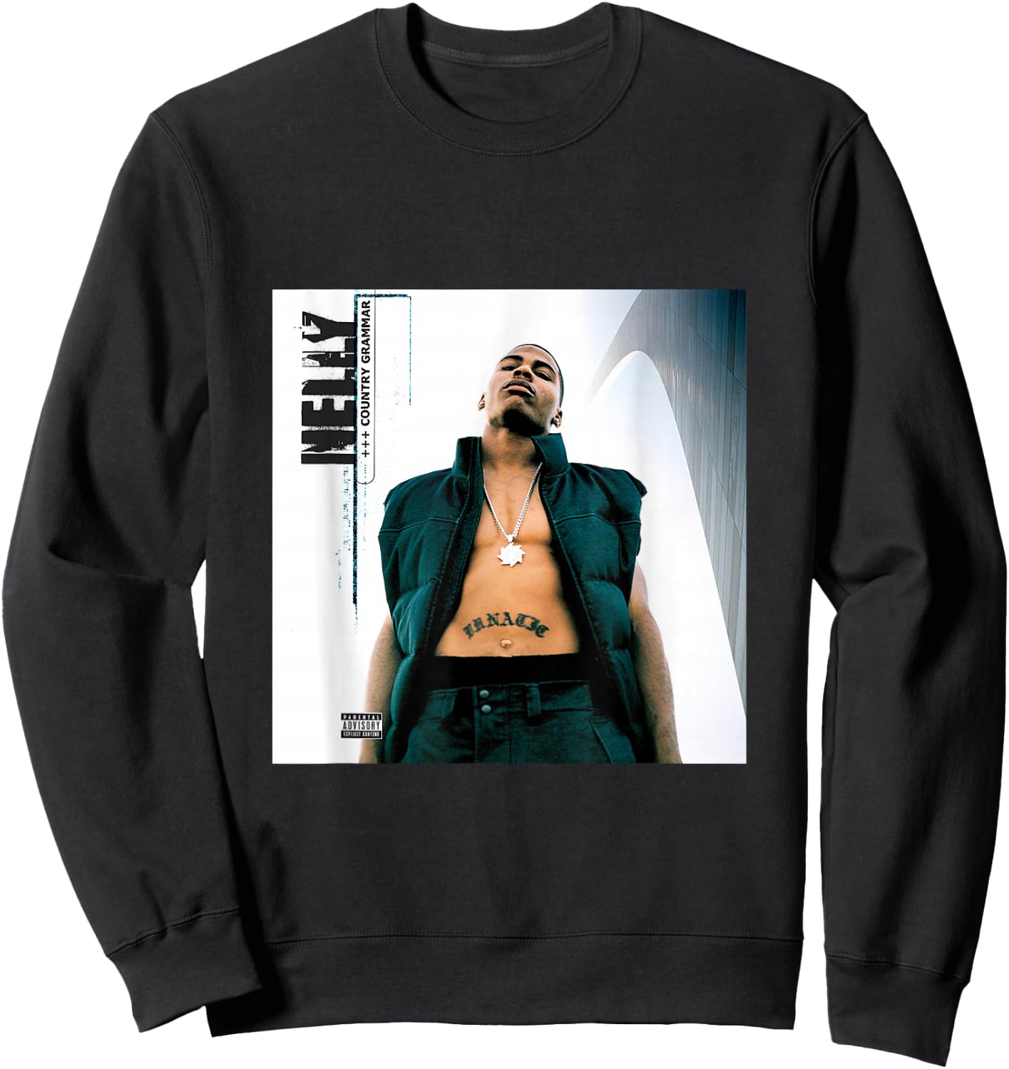 Nelly's Country Grammar Album Cover Derrty Entertainment Sweatshirt - Sweatshirt | Black