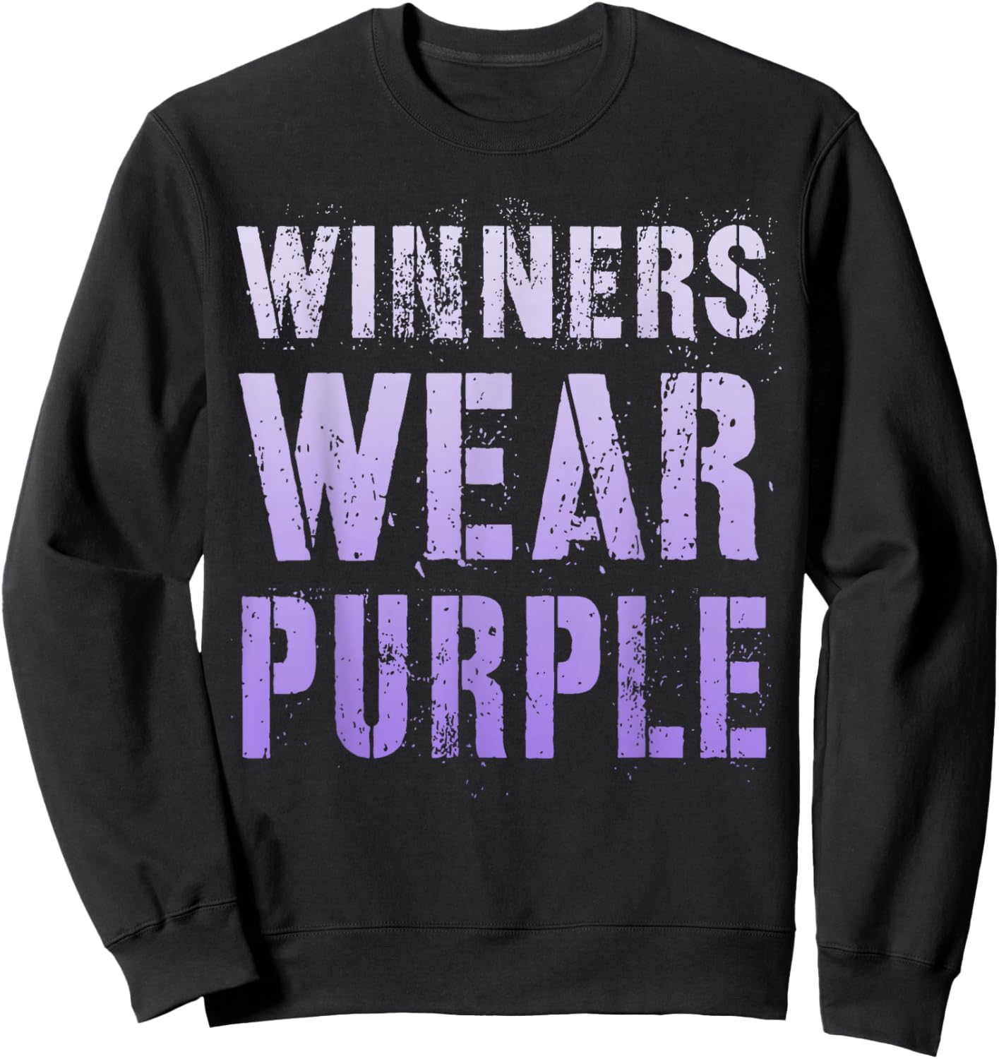 Vintage WINNERS WEAR PURPLE Go Team Building Epilepsy Month Sweatshirt - Sweatshirt | Black