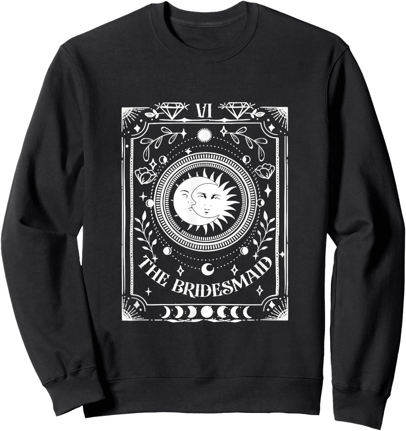 The Bridesmaid Tarot Card Mystical Boho Bachelorette Party Sweatshirt - Sweatshirt | Black