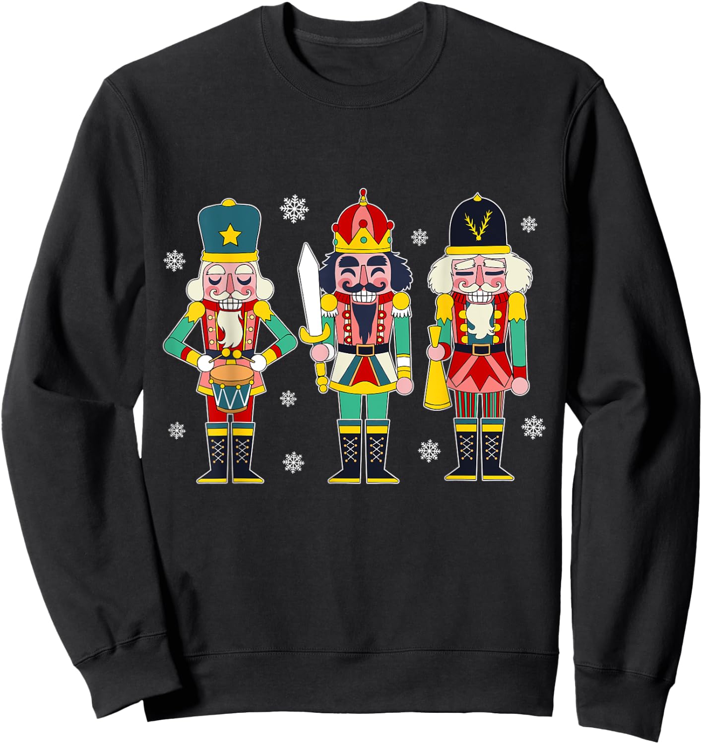 Vintage Nutcracker Squad Christmas 2024 Xmas Matching Women Sweatshirt - Sweatshirt | Black