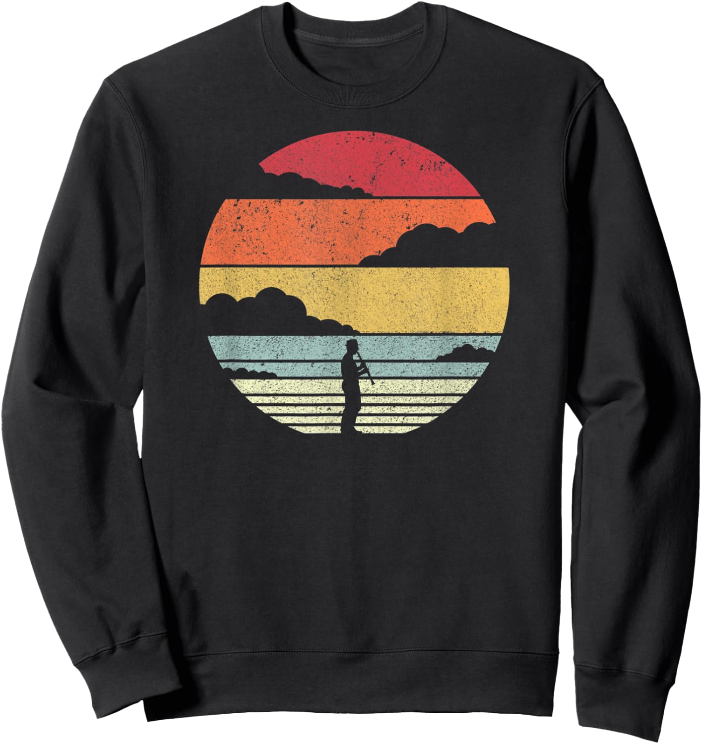 Clarinet Shirt. Retro Style For Clarinetist Sweatshirt - Sweatshirt | Black