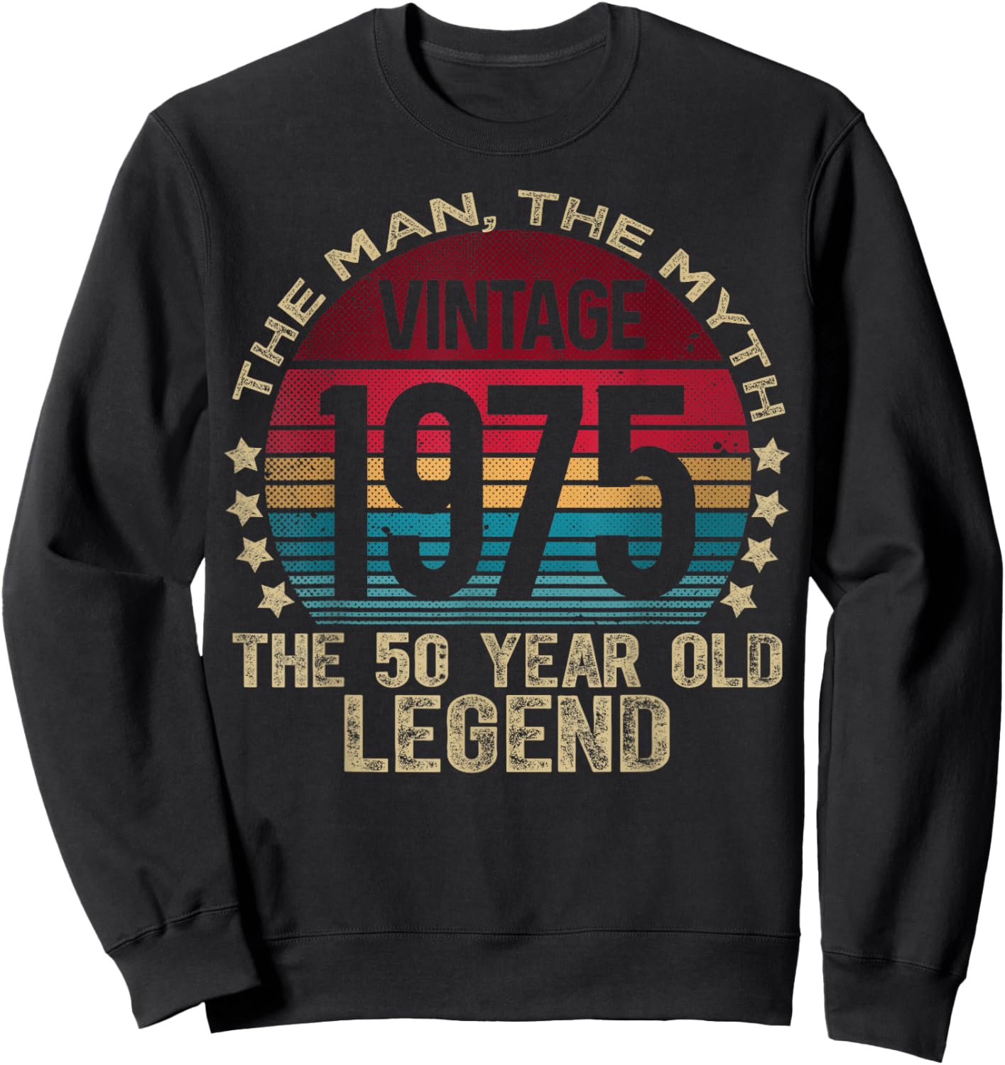 Vintage Legend Birthday Shirts 2025 HH 50 Year Old Gifts Vintage 1975 Limited Edition -Adult Black Small Short Sleeve Cotton, Polyester 50th Birthday Sweatshirt - Sweatshirt | Black