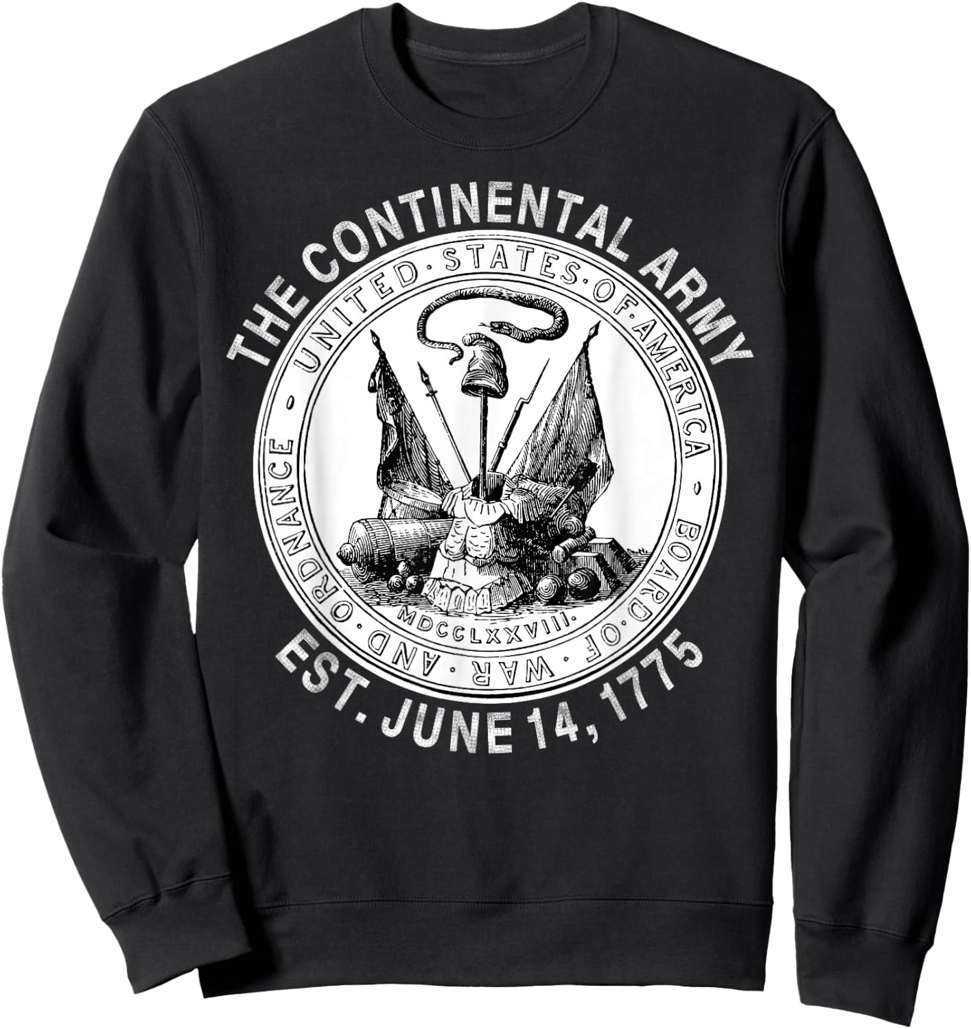 Continental Army America Independence Revolutionary War Seal Sweatshirt - Sweatshirt | Black