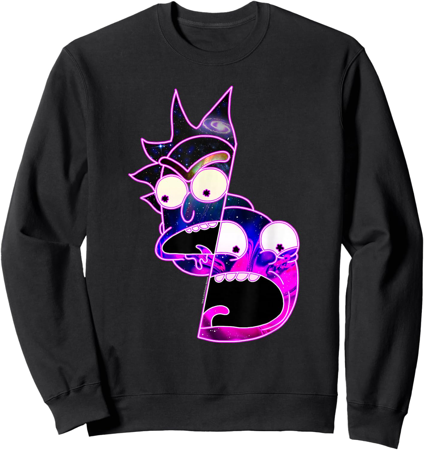 Rick and Morty Trippy Galactic Rick and Morty Sweatshirt - Sweatshirt | Black