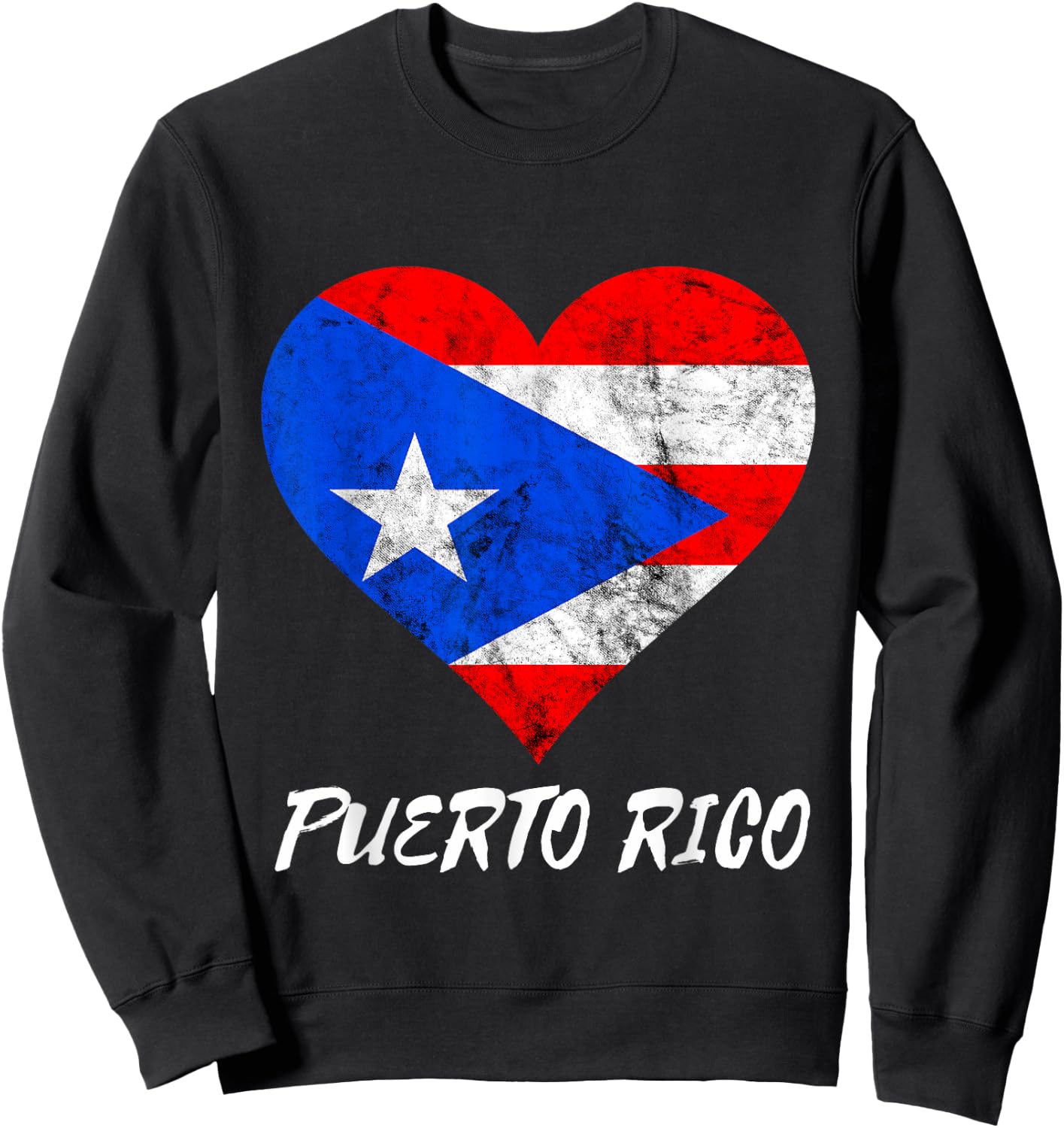 Puerto Rican Heart Perto Rico Flag Boricua Puertorro Sweatshirt - Sweatshirt | Black