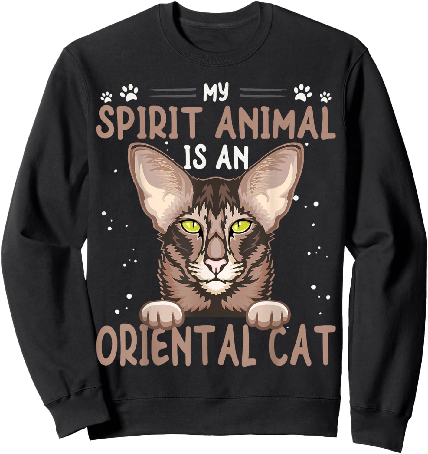 Oriental Cat Bicolor Dad Items Brush Oriental Shorthair Cat Sweatshirt - Sweatshirt | Black