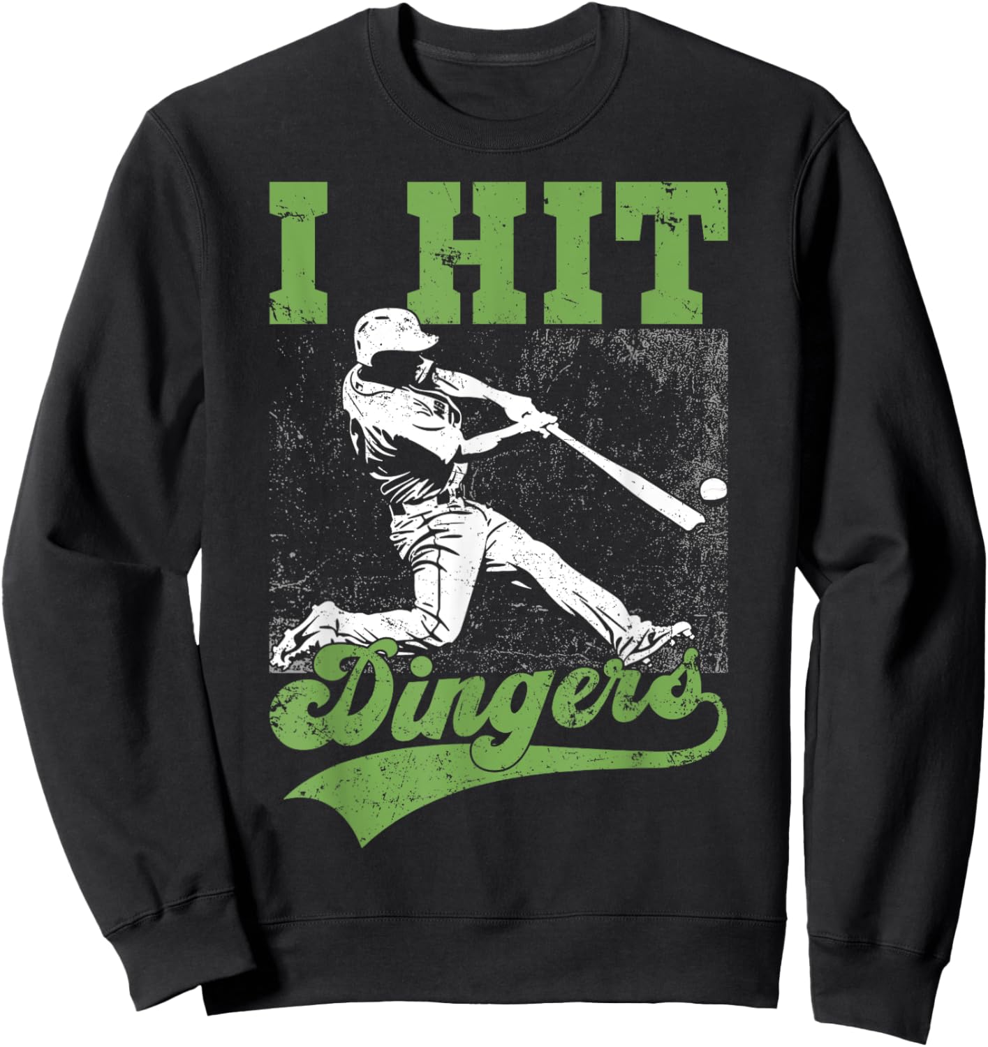 I Hit Dingers Gifts For A Baseball Fan Shirt Funny Gift Sweatshirt - Sweatshirt | Black