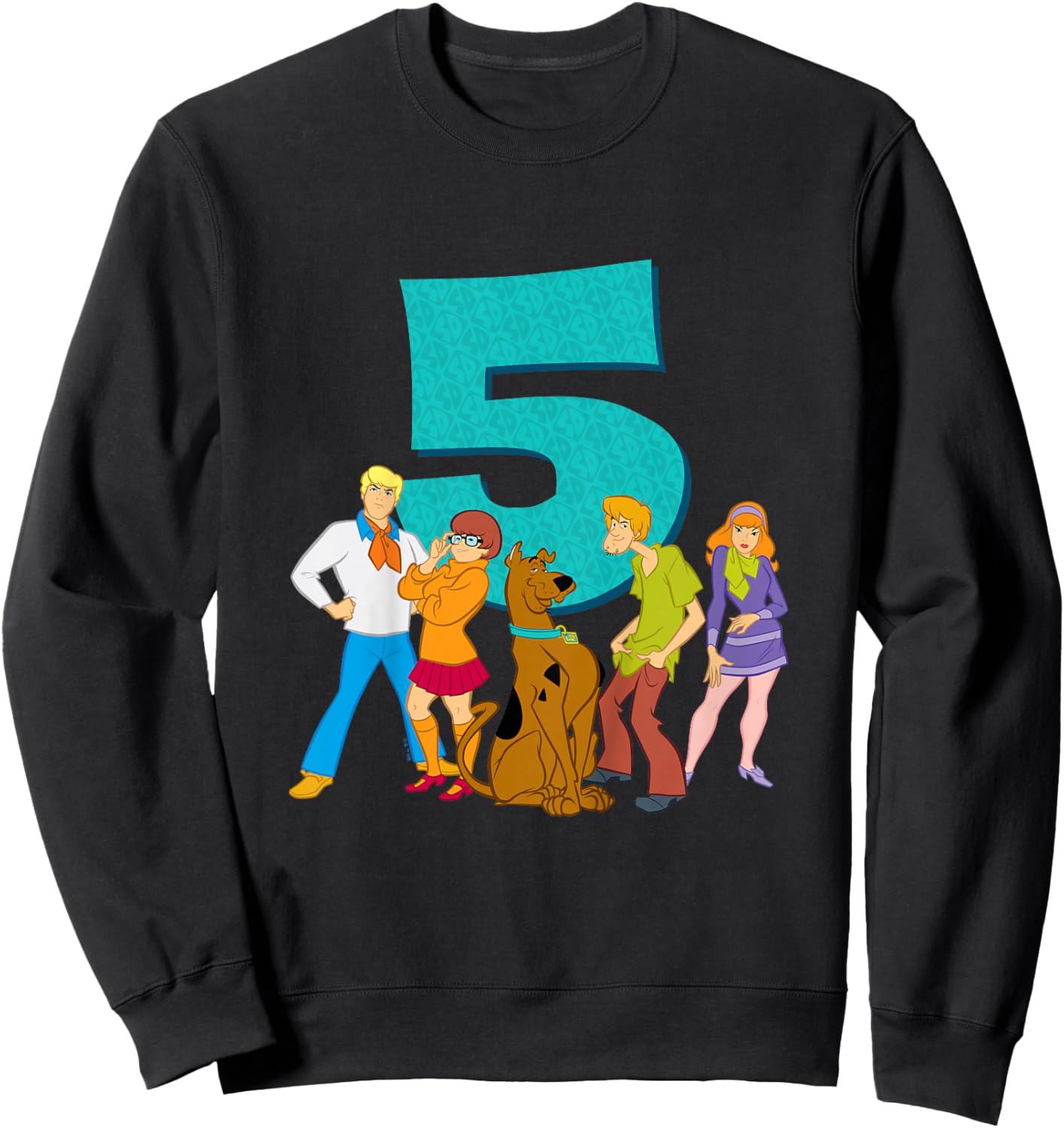 Kids Scooby-Doo 5th Birthday This Meddling Kid is 5 Sweatshirt - Sweatshirt | Black
