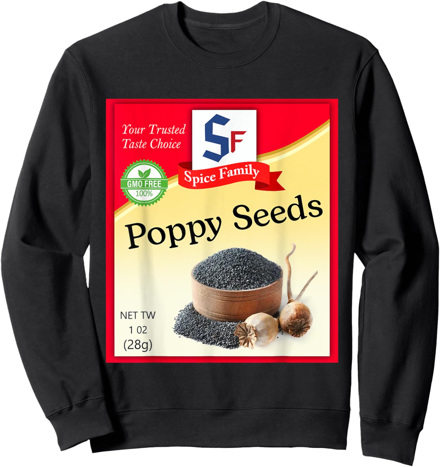 Poppy Seeds Condiment Costume Holiday Spice Costumes Sweatshirt - Sweatshirt | Black