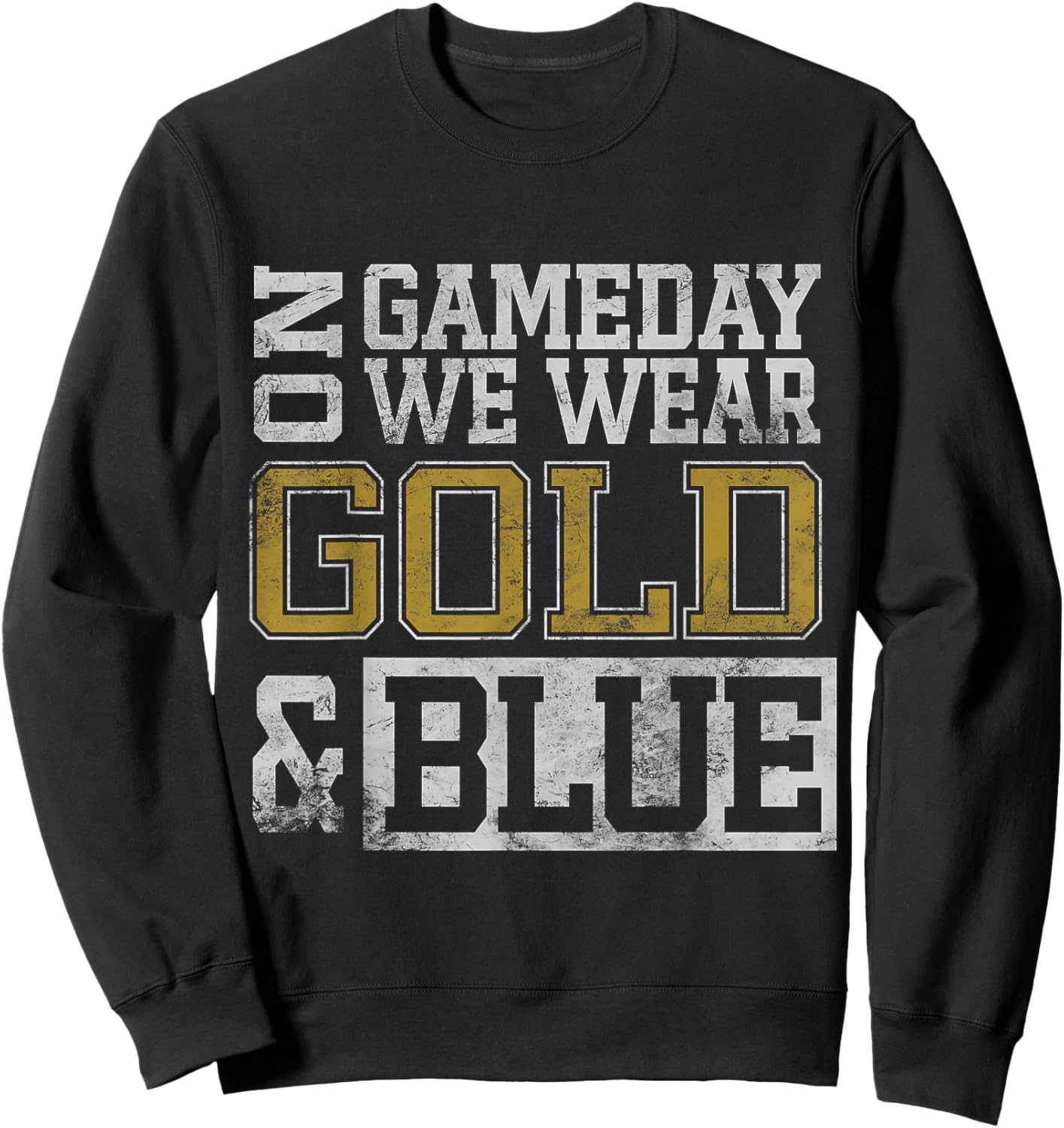 Blue Gold Game Day Group School Tournament Team Cheerleaders Sweatshirt - Sweatshirt | Black