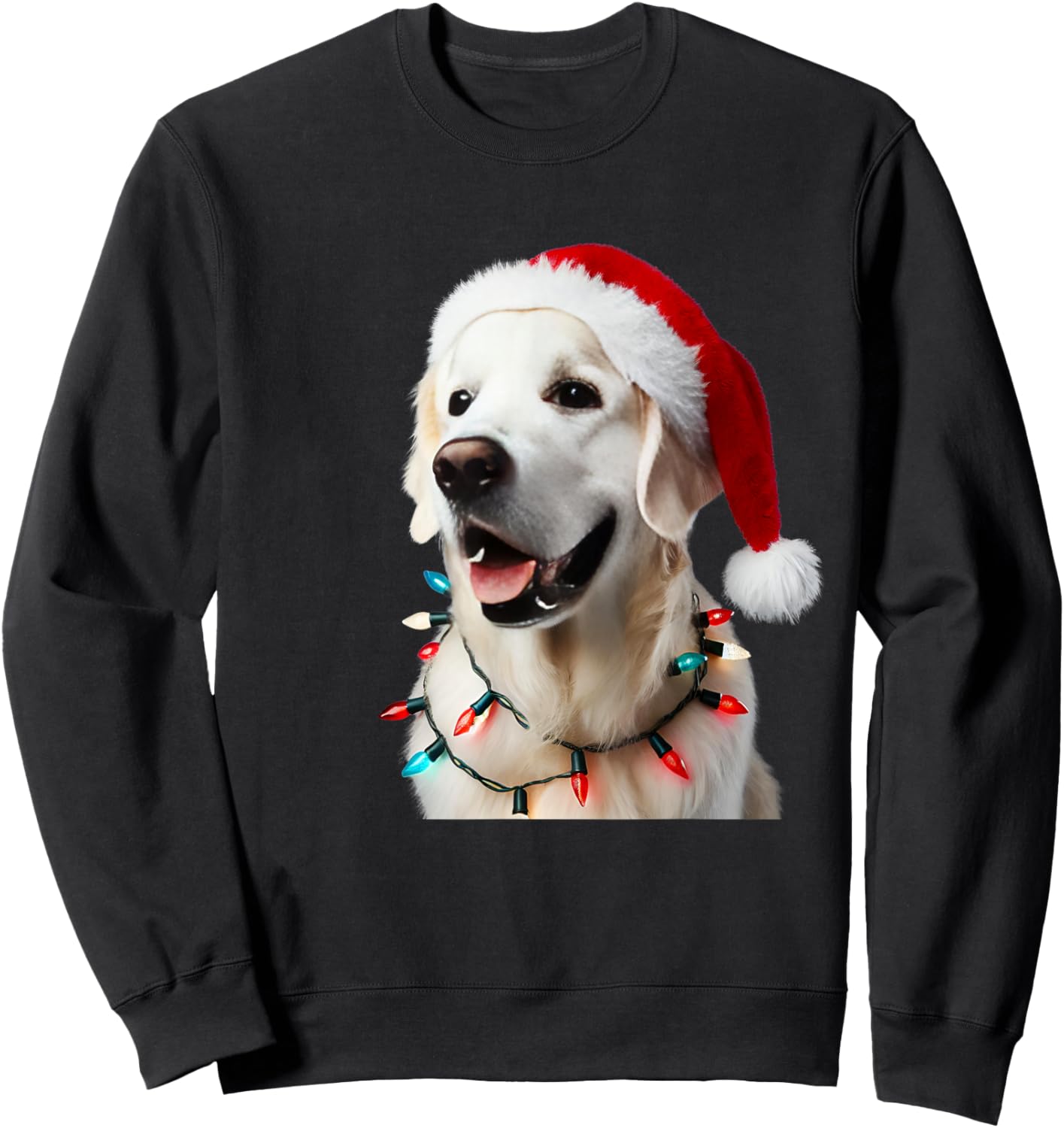 Christmas English Cream Golden Retriever Mom Dog Puppy Xmas Sweatshirt - Sweatshirt | Black