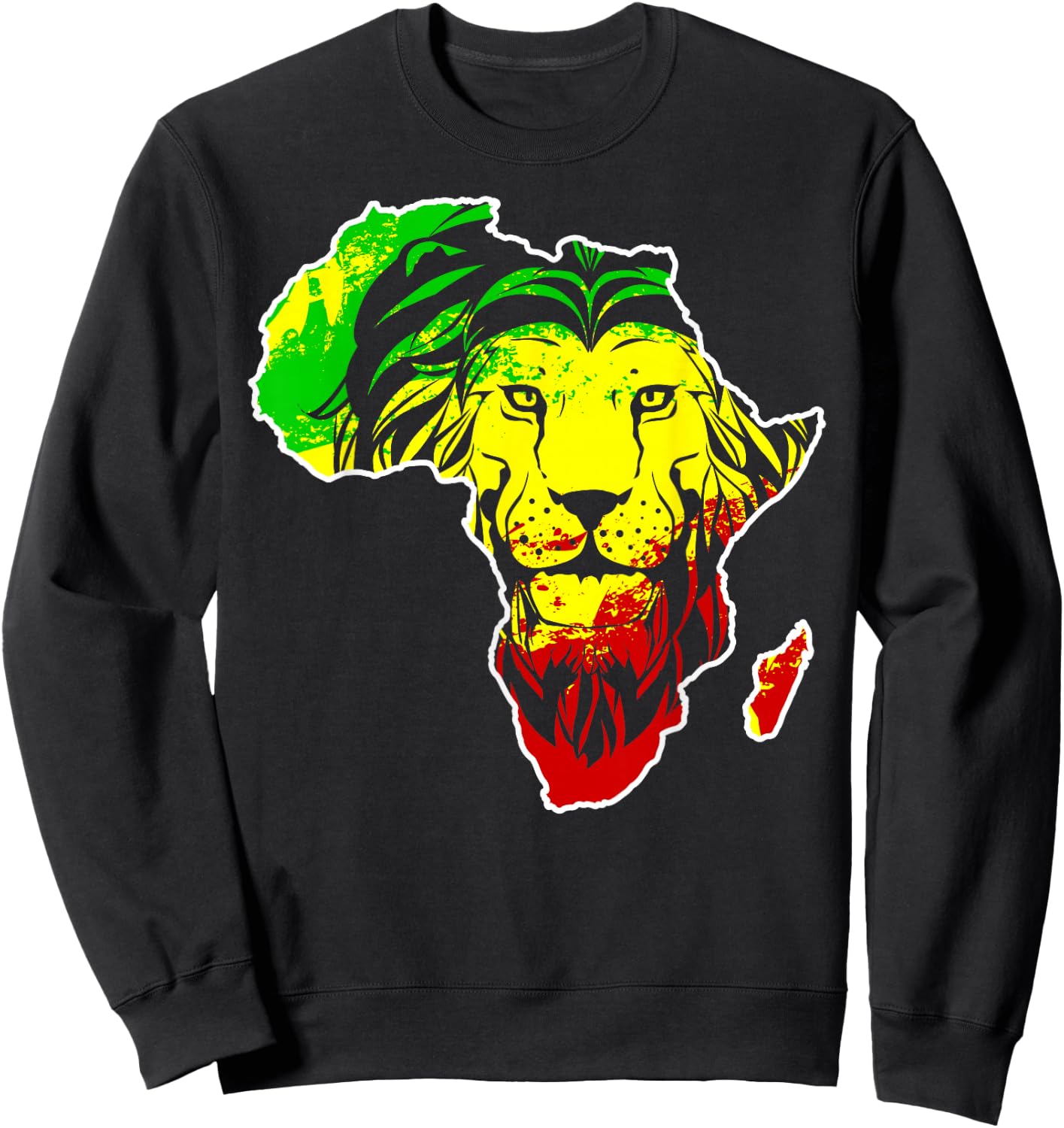 Roar Africa Map Lion Face Reggae Rasta Gift Design design Sweatshirt - Sweatshirt | Black