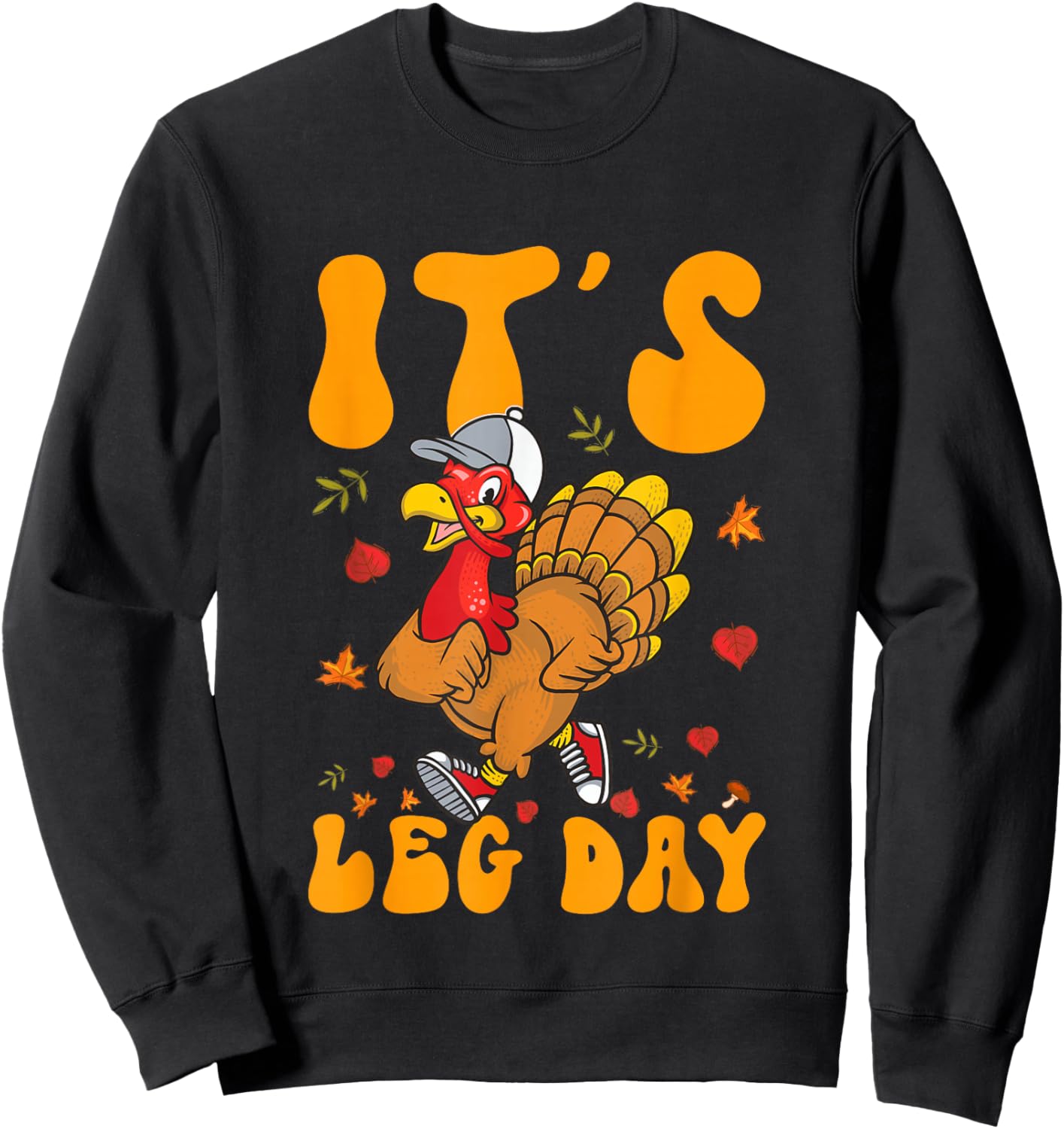 Turkey Trot Gear Costume Kids Thanksgiving Turkey Running Sweatshirt - Sweatshirt | Black
