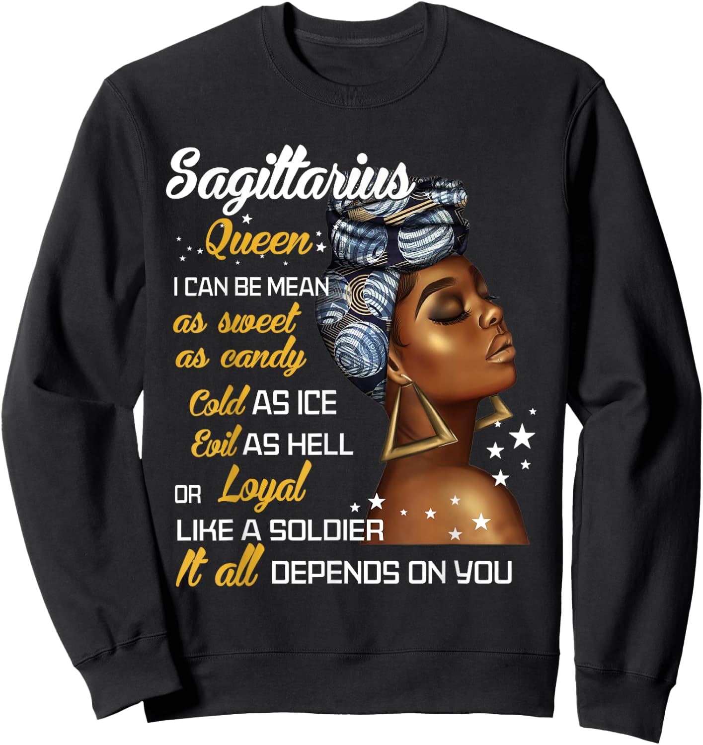 Birthday Gift Sagittarius Queen November or December Women Sweatshirt - Sweatshirt | Black