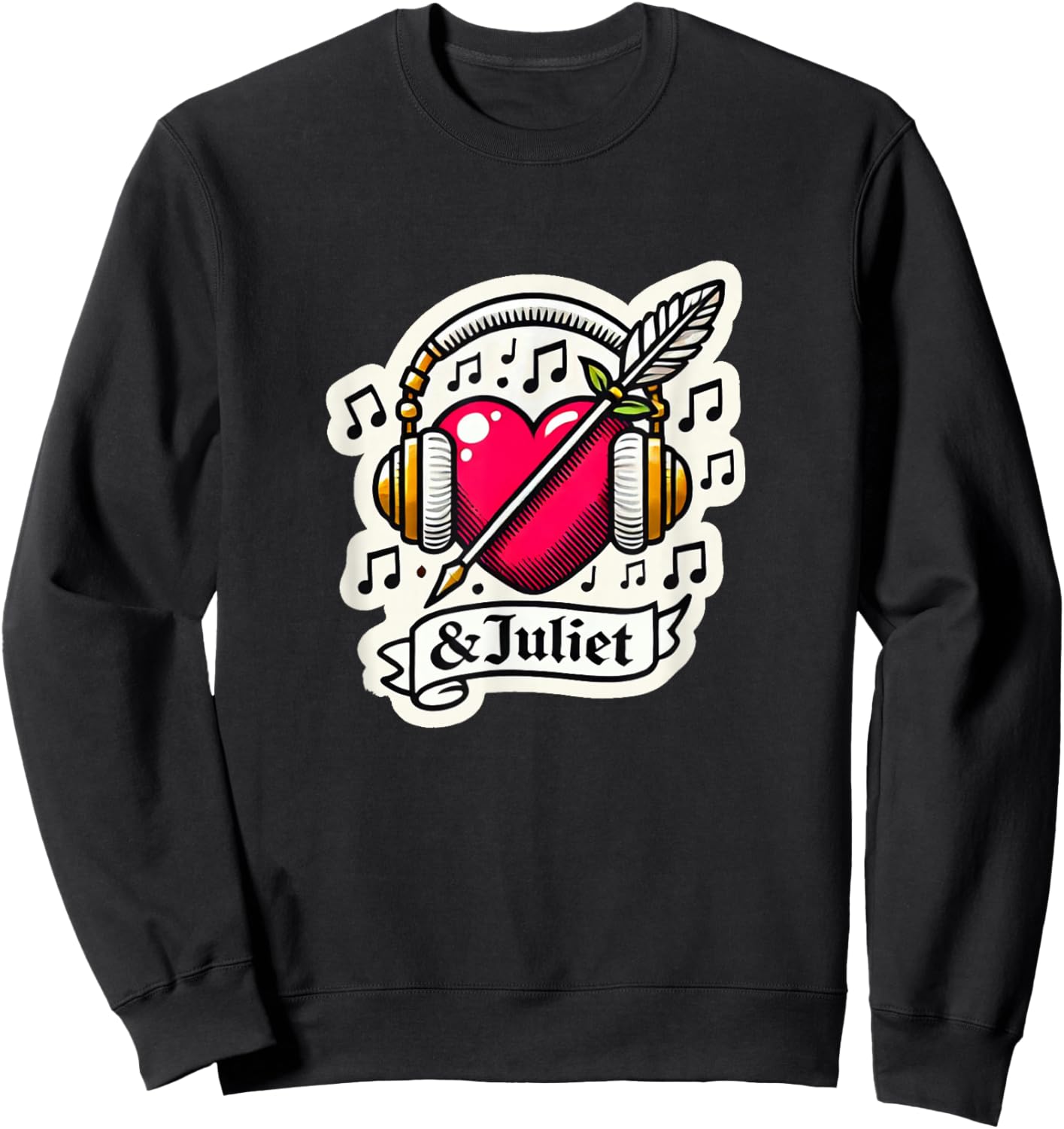 & Juliet Musical Theatre Heart Quill Musicals Sweatshirt - Sweatshirt | Black
