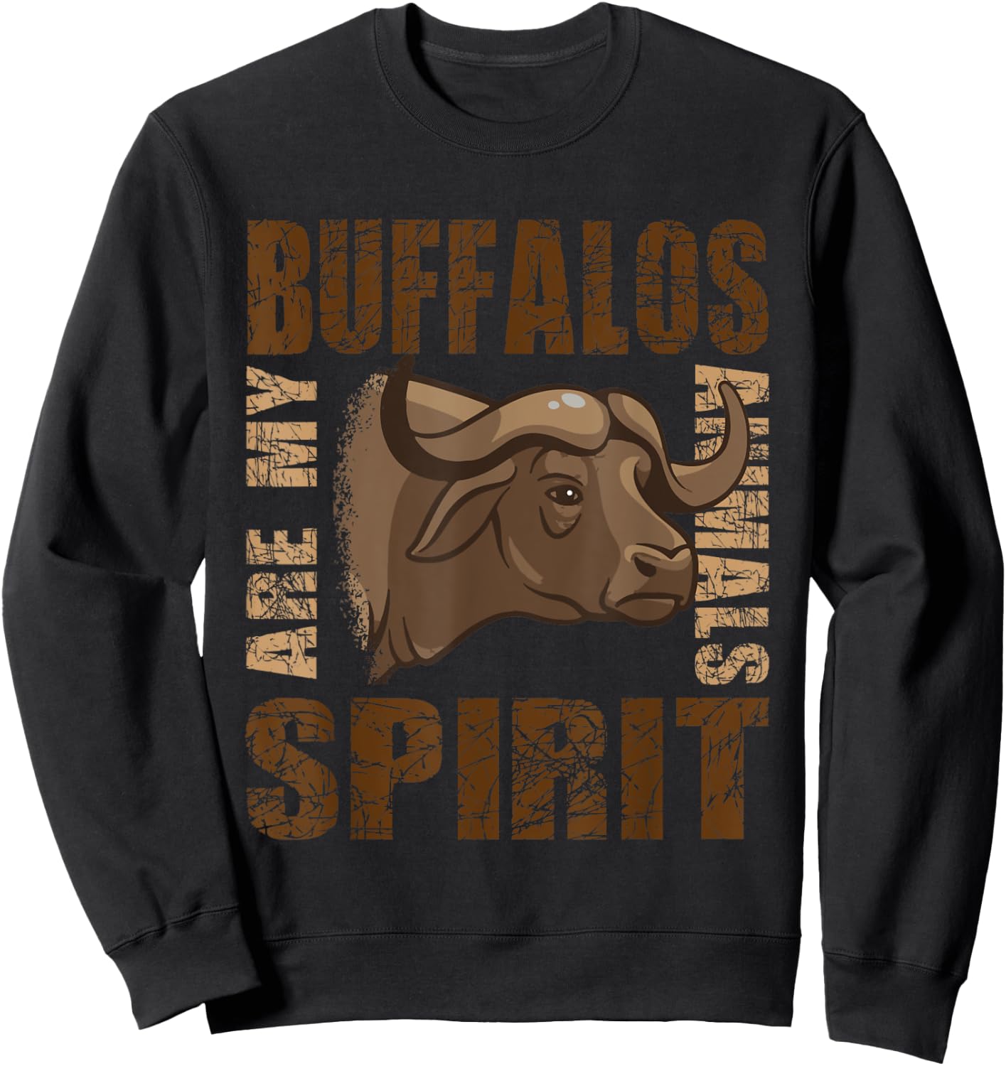 Africa cape buffalo are my spirit animals buffalo lovers Sweatshirt - Sweatshirt | Black
