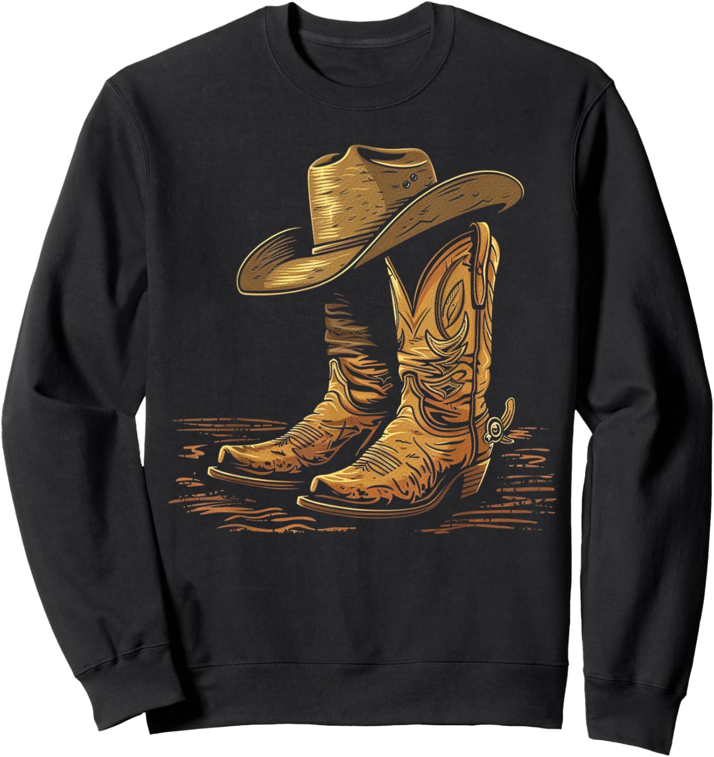Howdy Cowboy Western Men Rodeo Texas Shirts Sweatshirt - Sweatshirt | Black